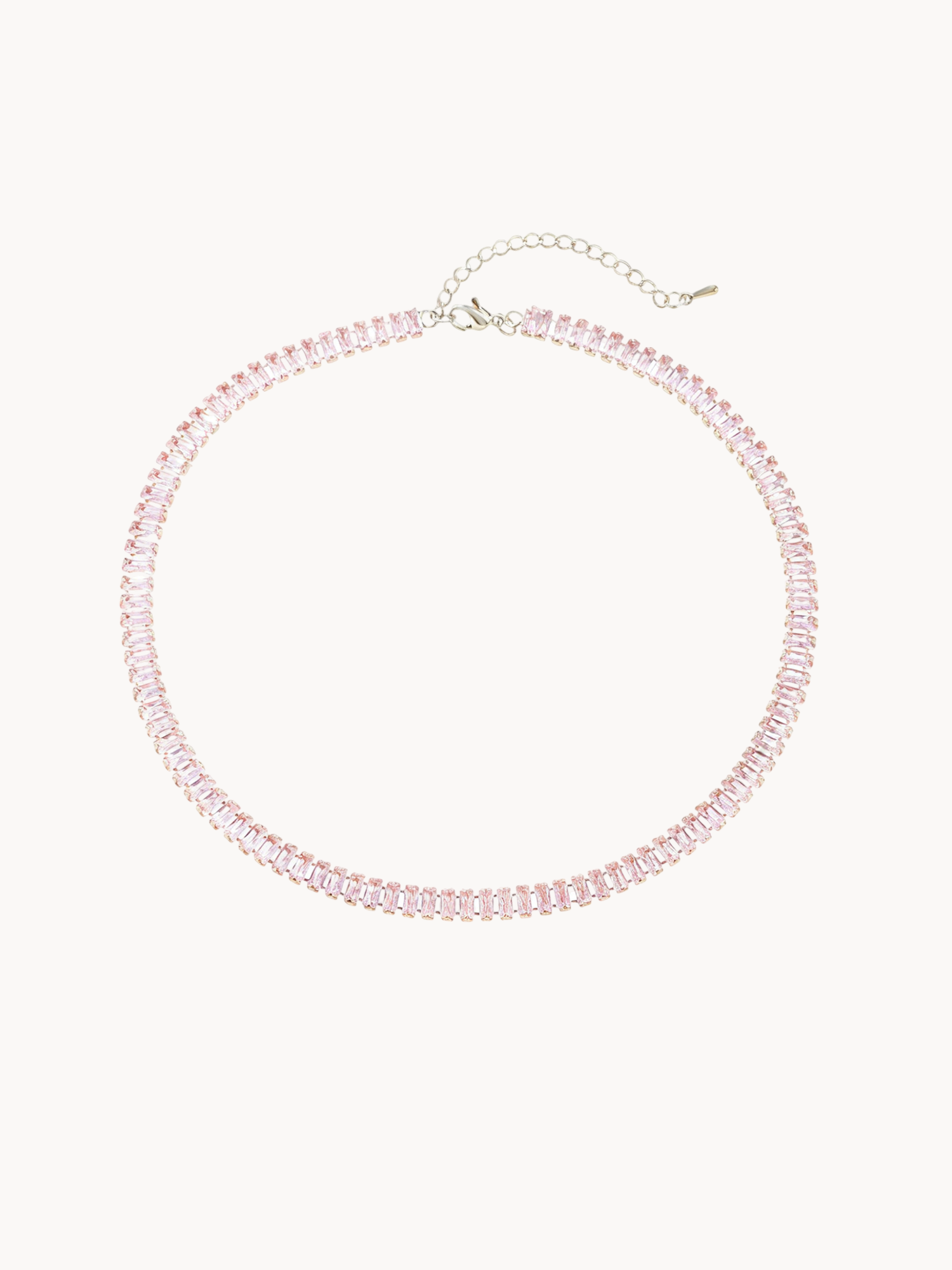 Josie Pink Choker Necklace in Silver