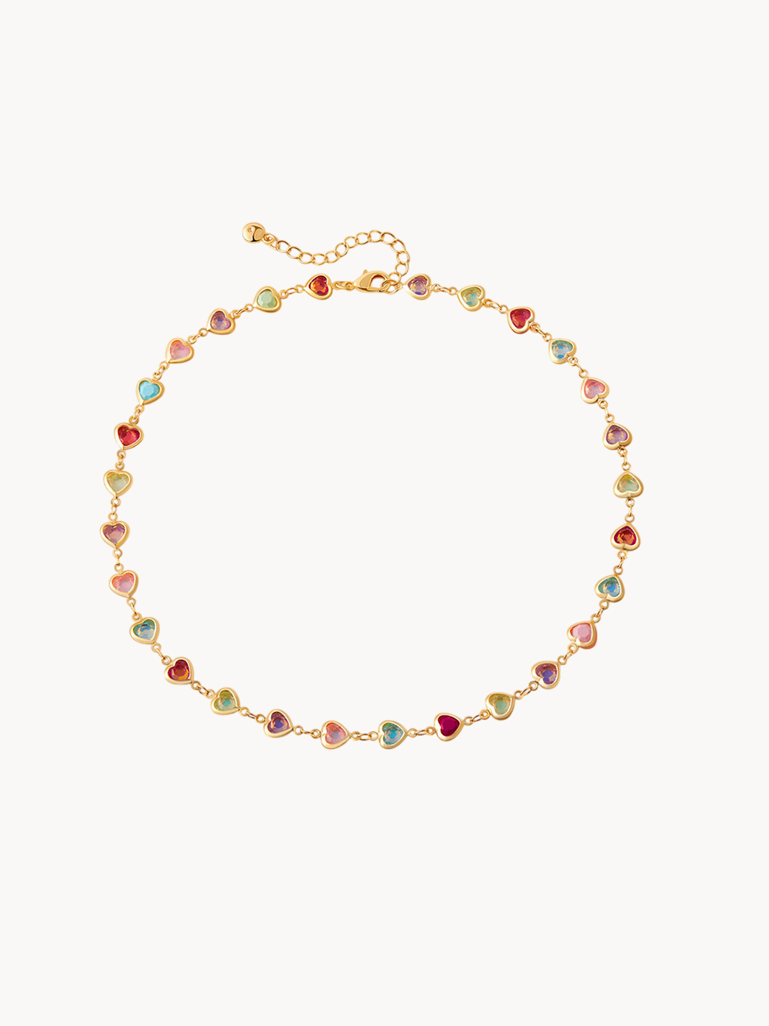Margaret Light Colored Hearts Necklace