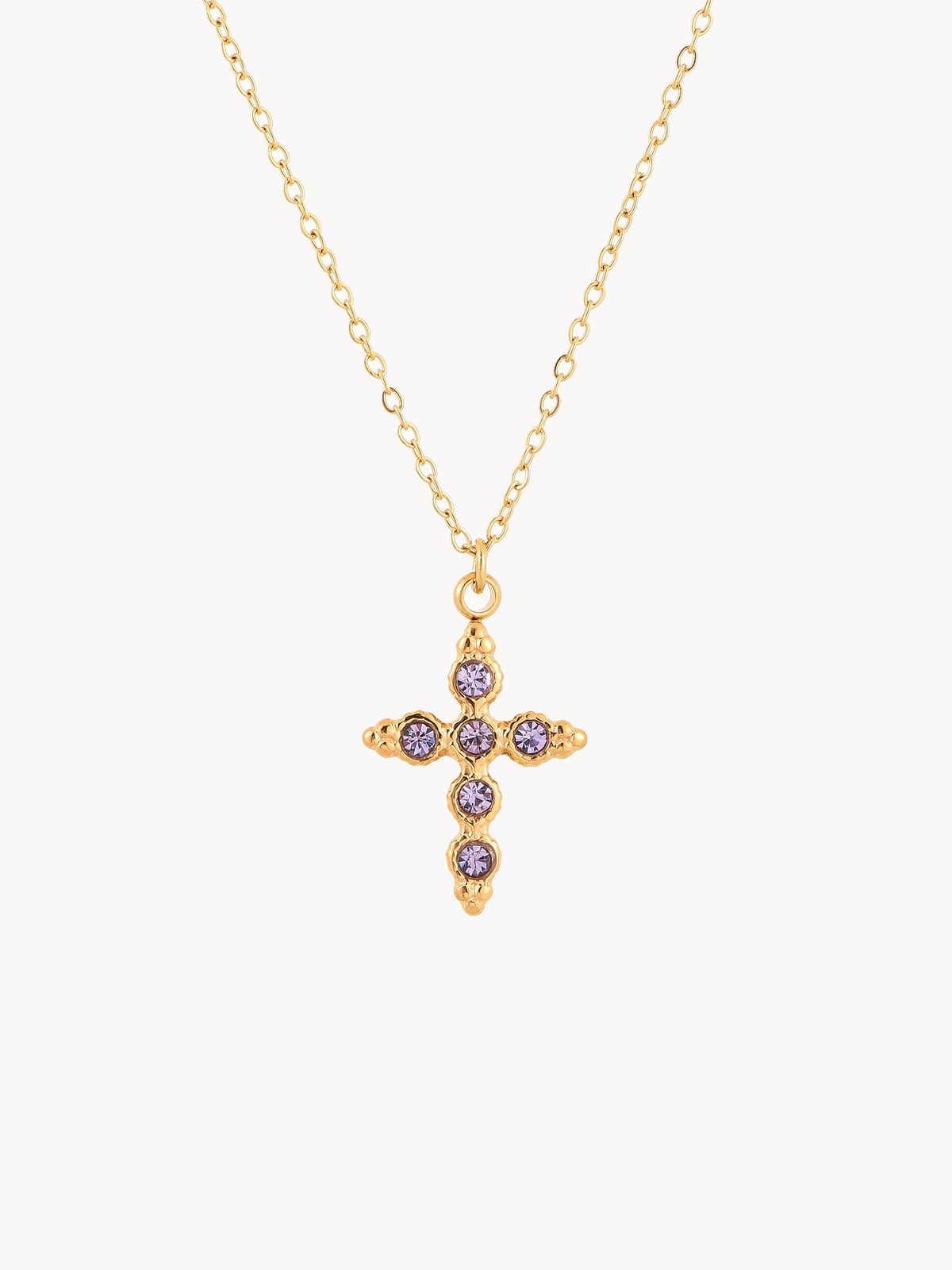 Deborah Petit Purple Cross Necklace