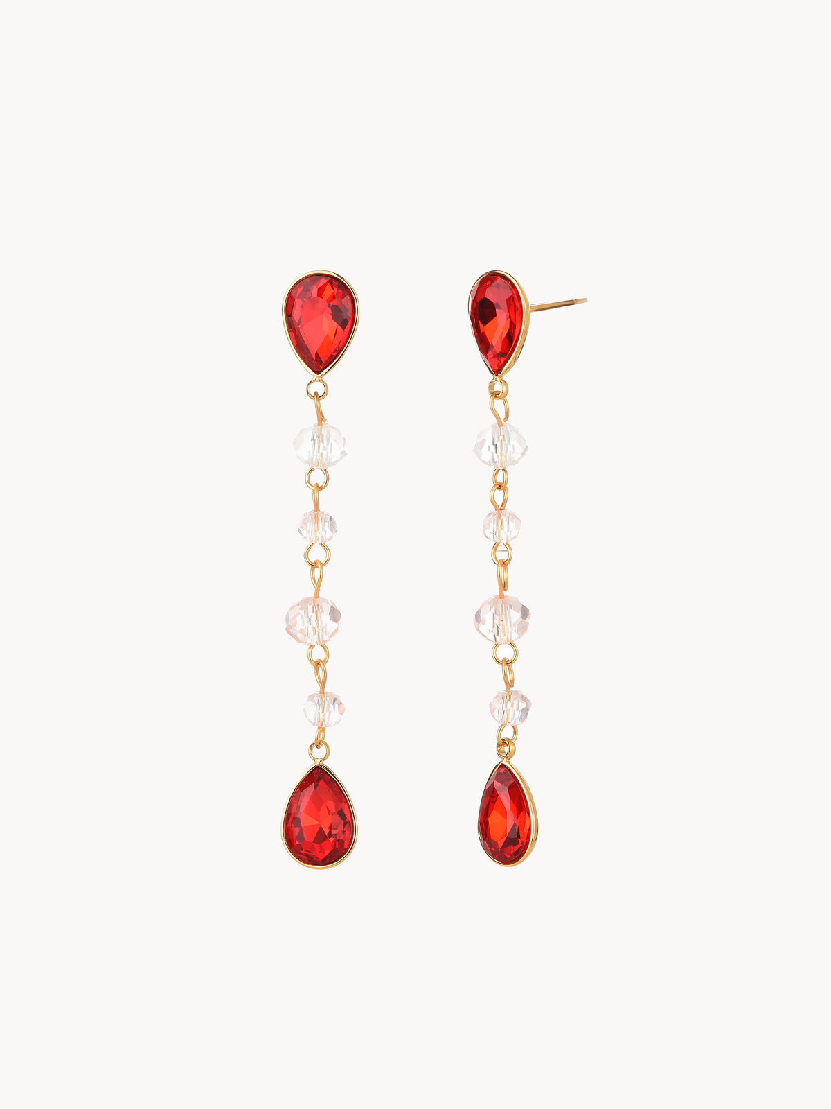 Lesley Red Drop Earrings