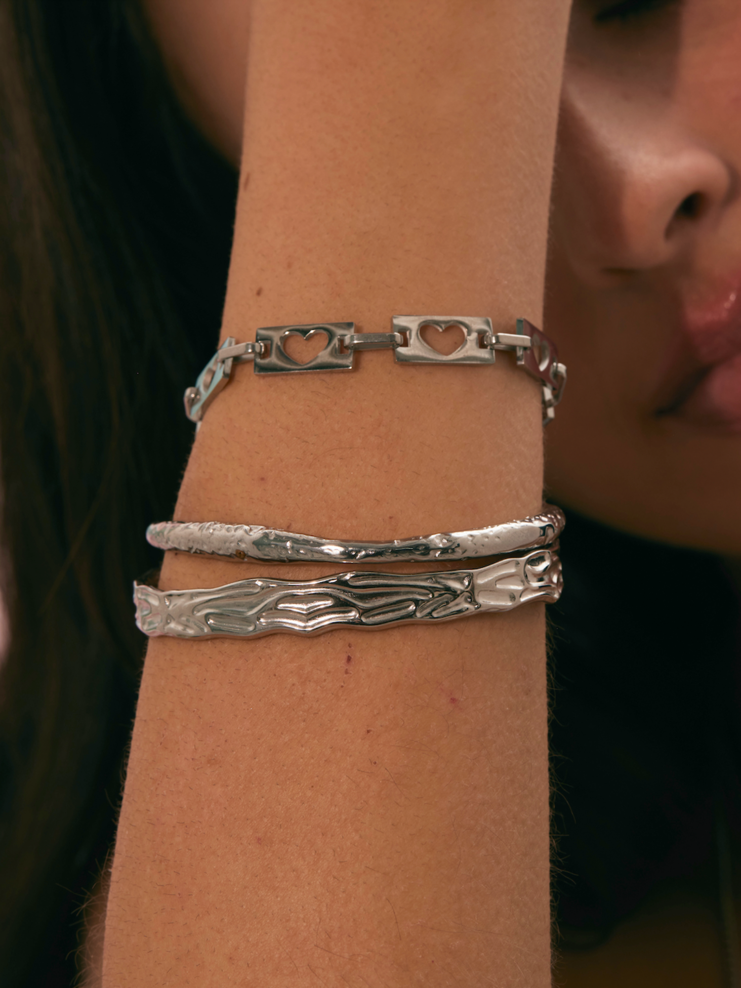 Bonnie Hearts Silver Bracelet