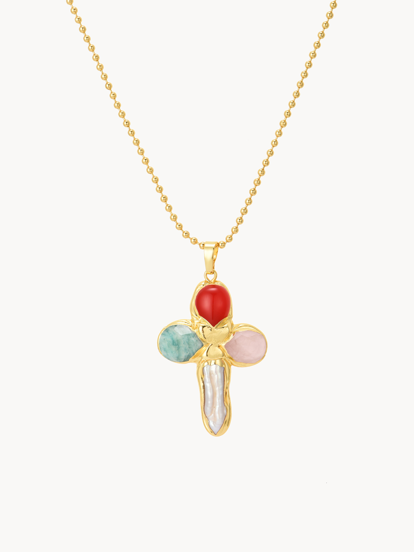 Dolores Colored Cross Necklace - Kuri Jewelry
