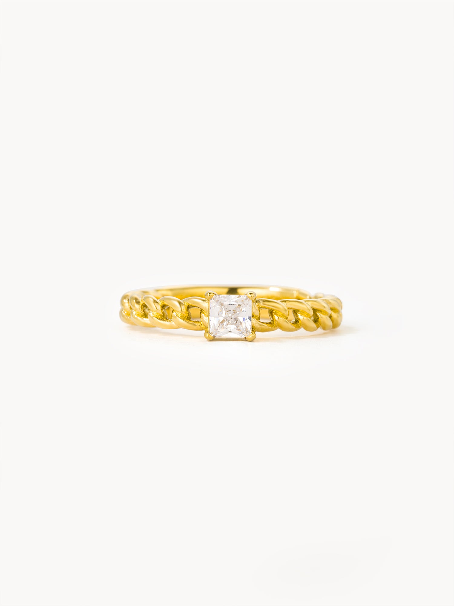 Kelly Golden Chain Ring A - Kuri Jewelry