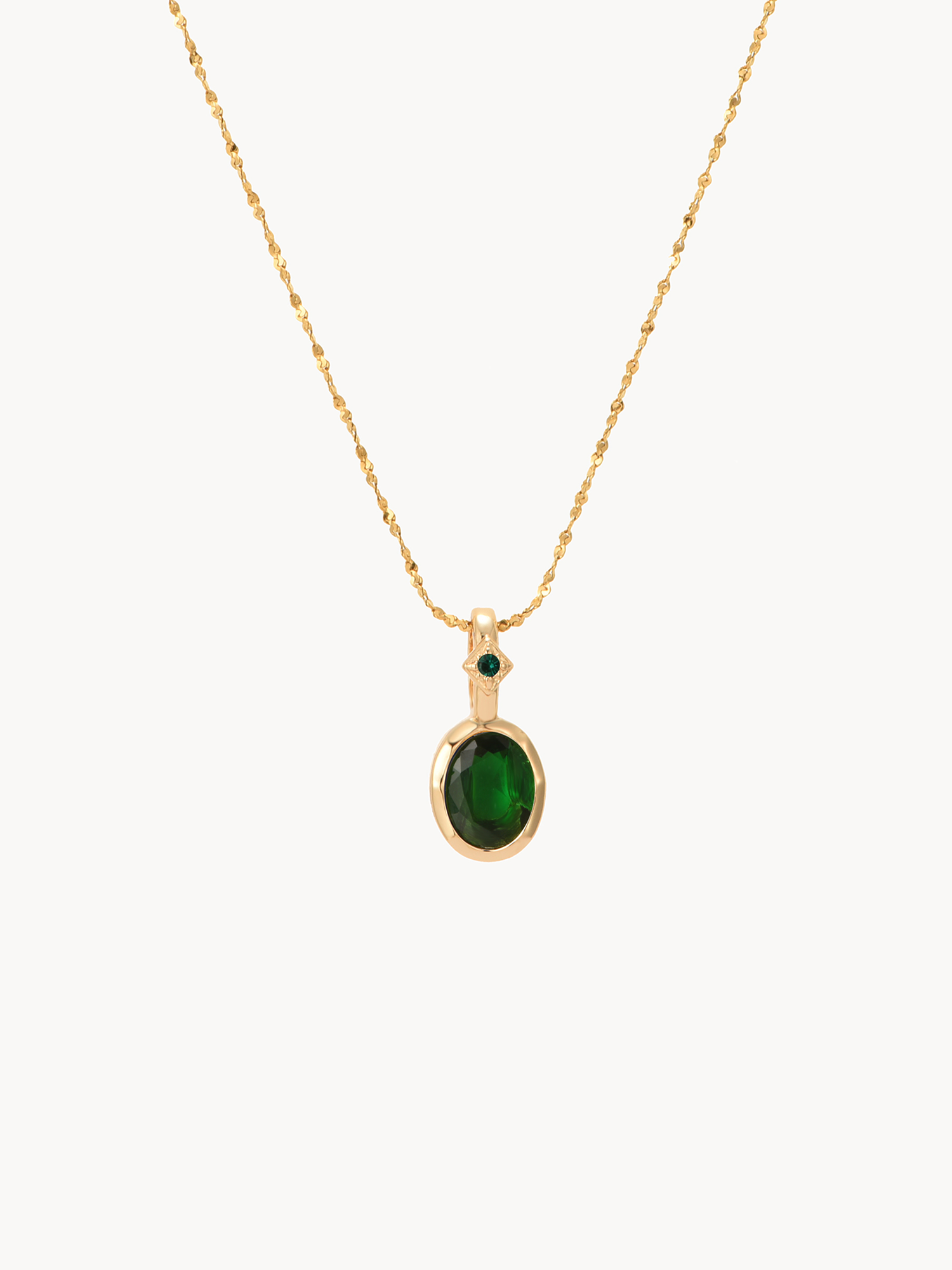 May Birthstone Emerald Necklace