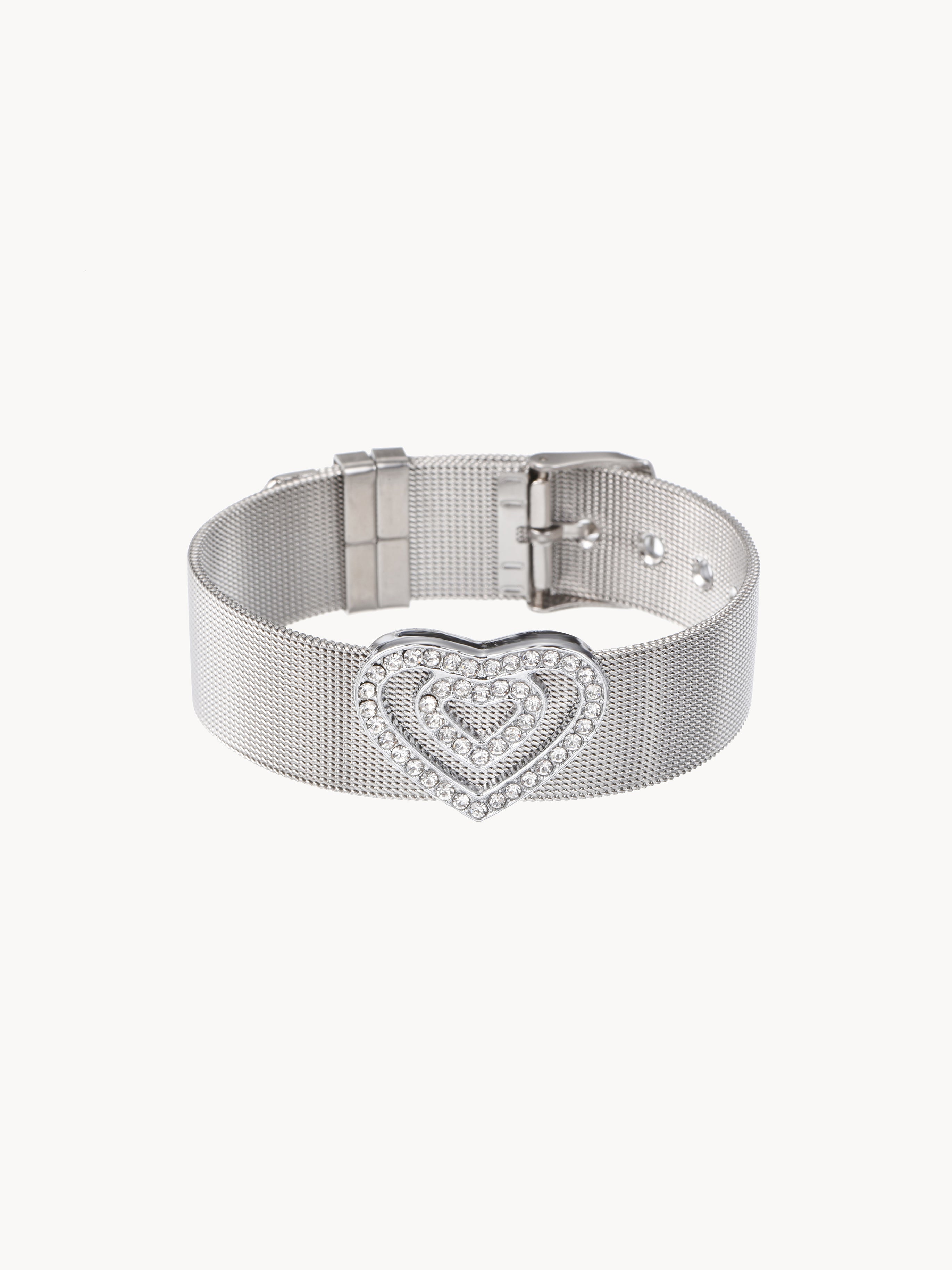 Alisa Silver Y2K Hearts Bracelet