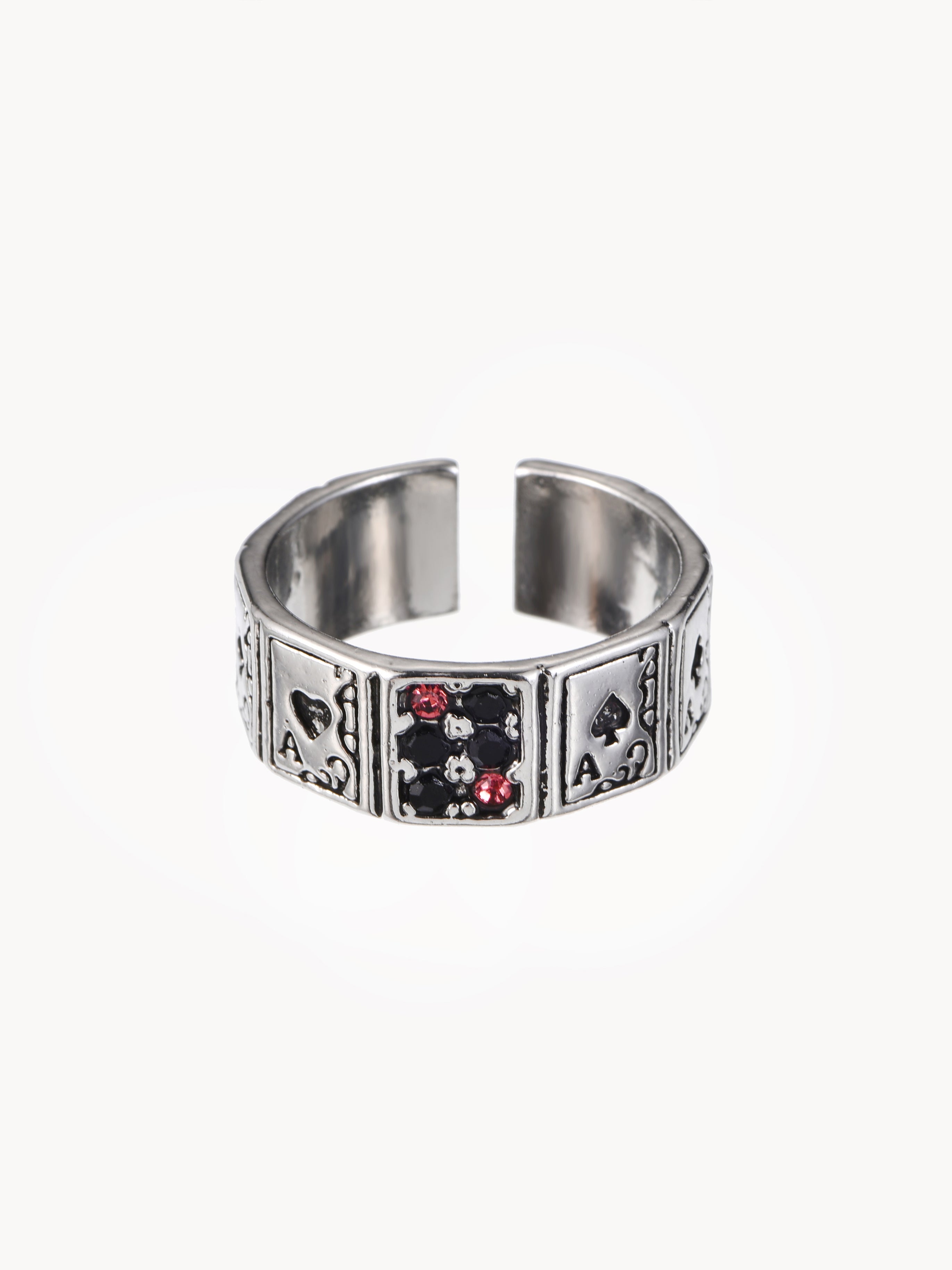 Goth Silver Poker Ring