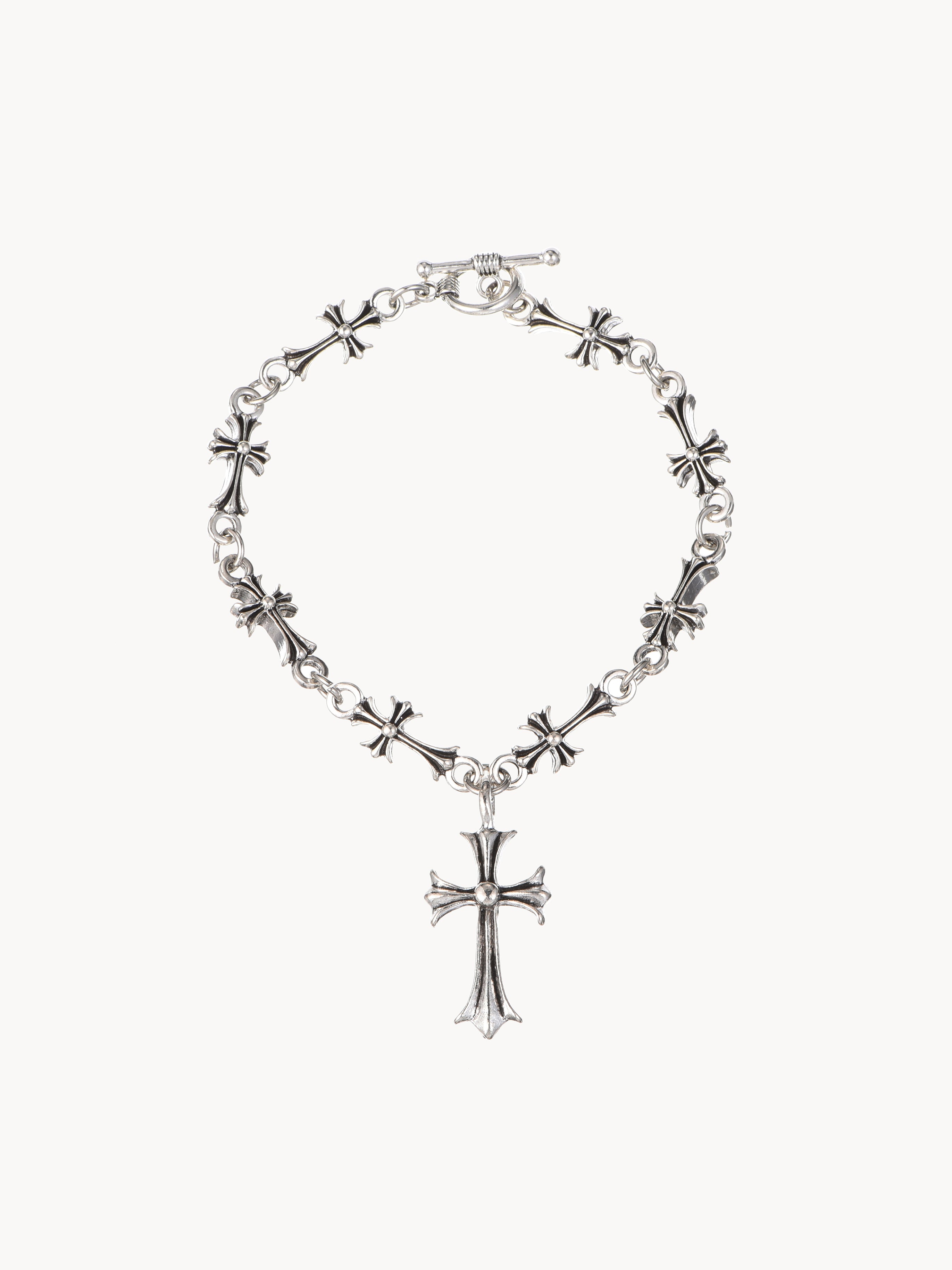 Goth Silver Cross Bracelet II