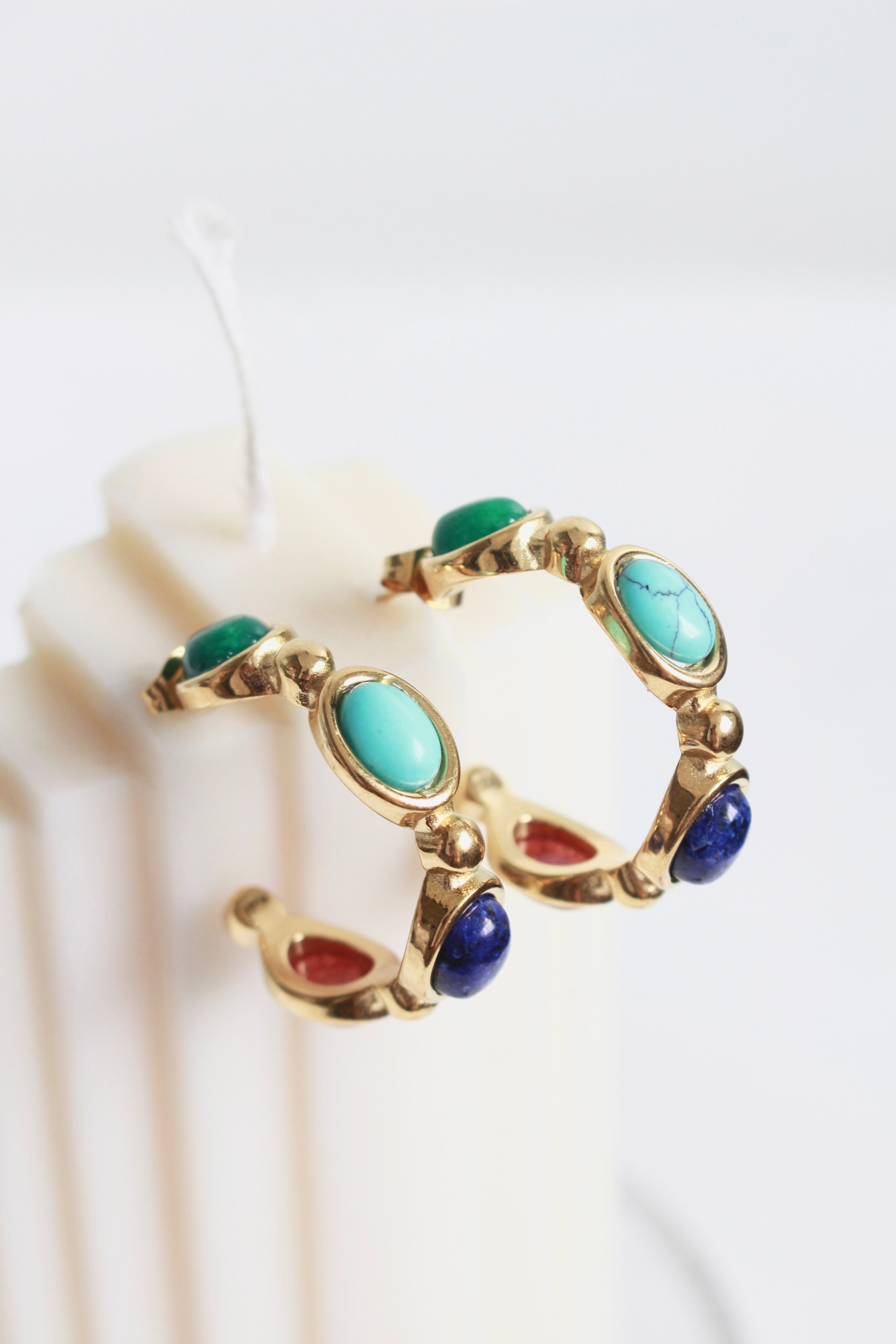 Eliza Colored Stone Earrings