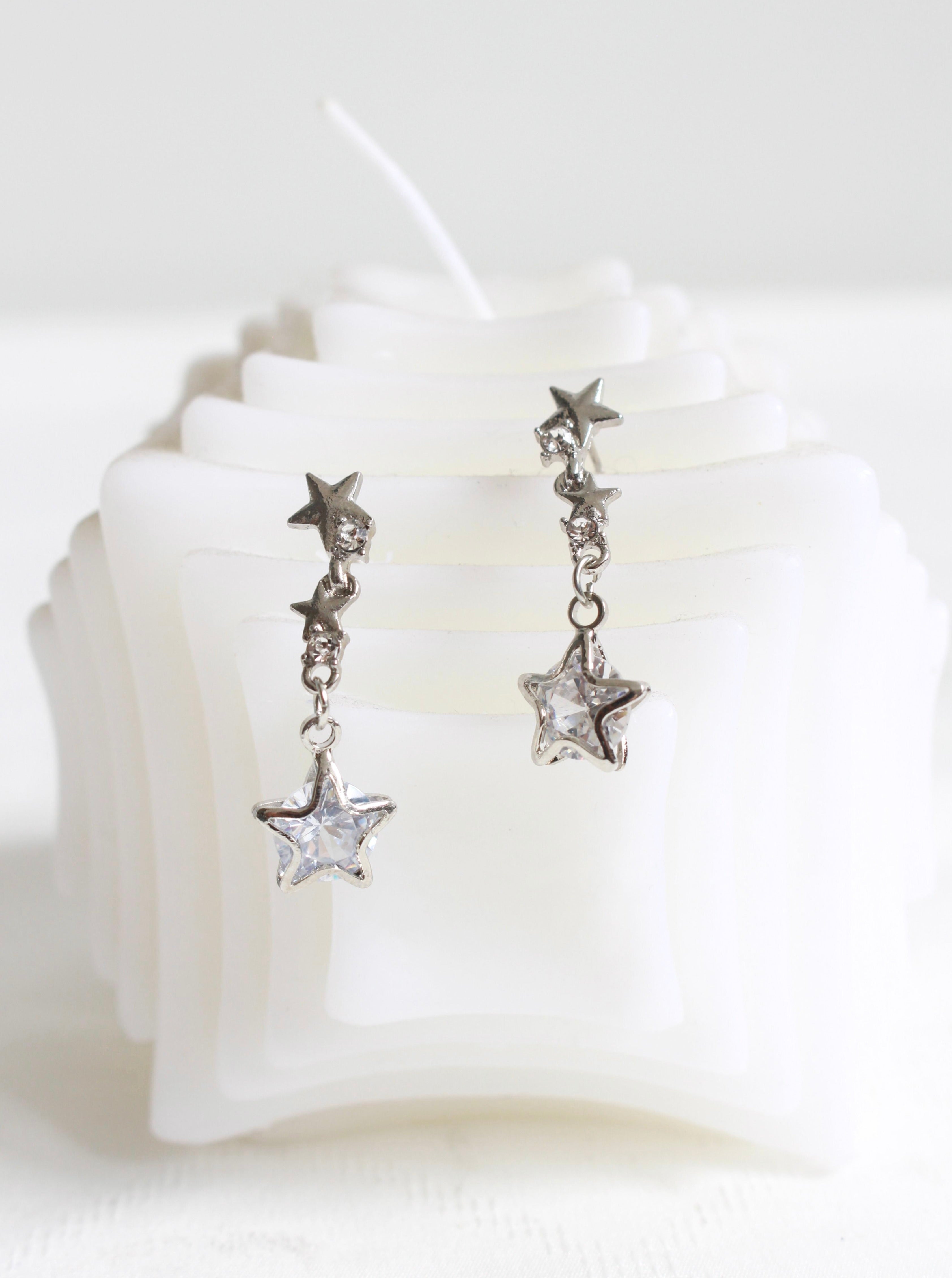 Nova Star Silver Drop Earrings