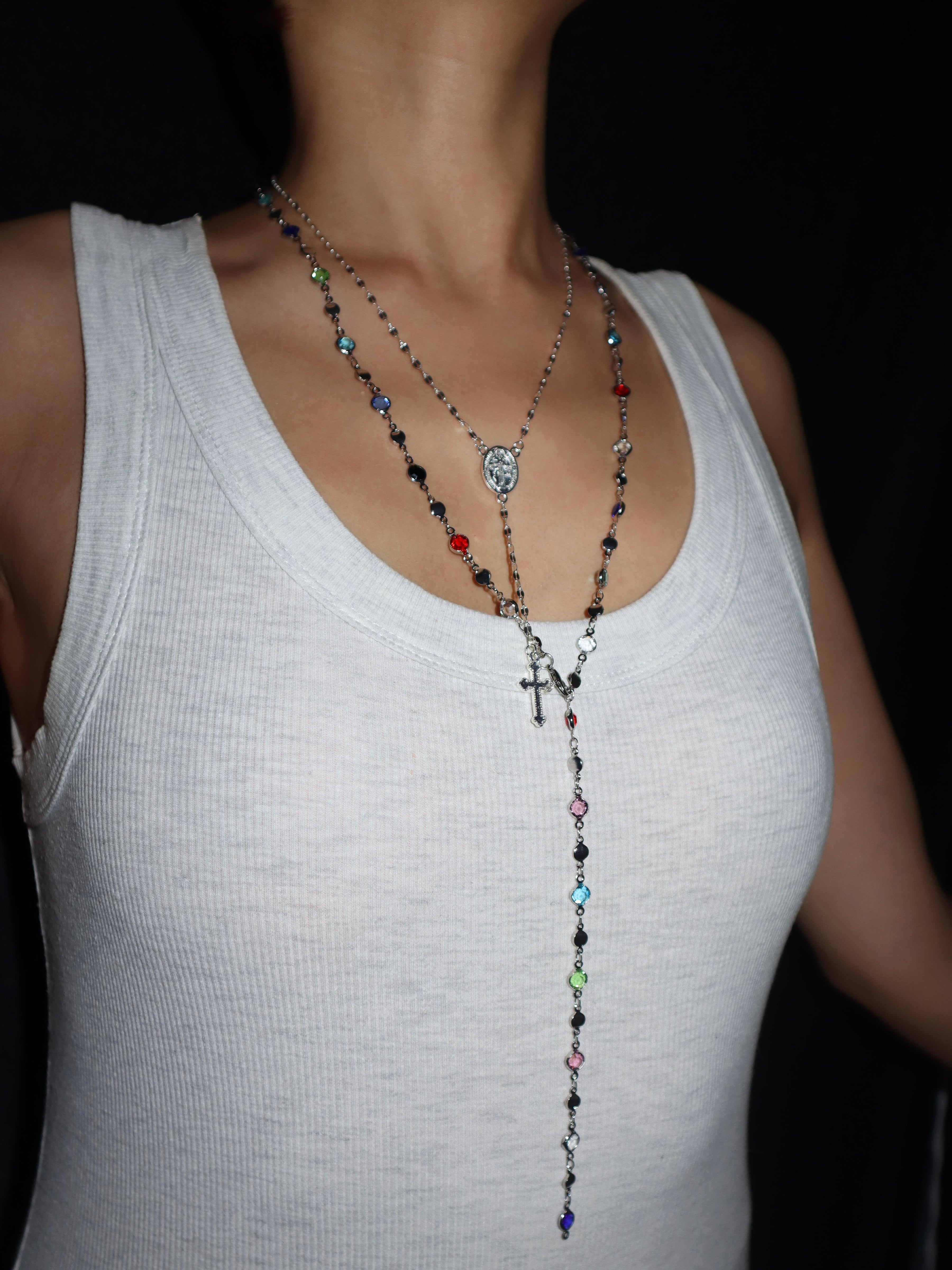 Gloria Cross Lariat Necklace