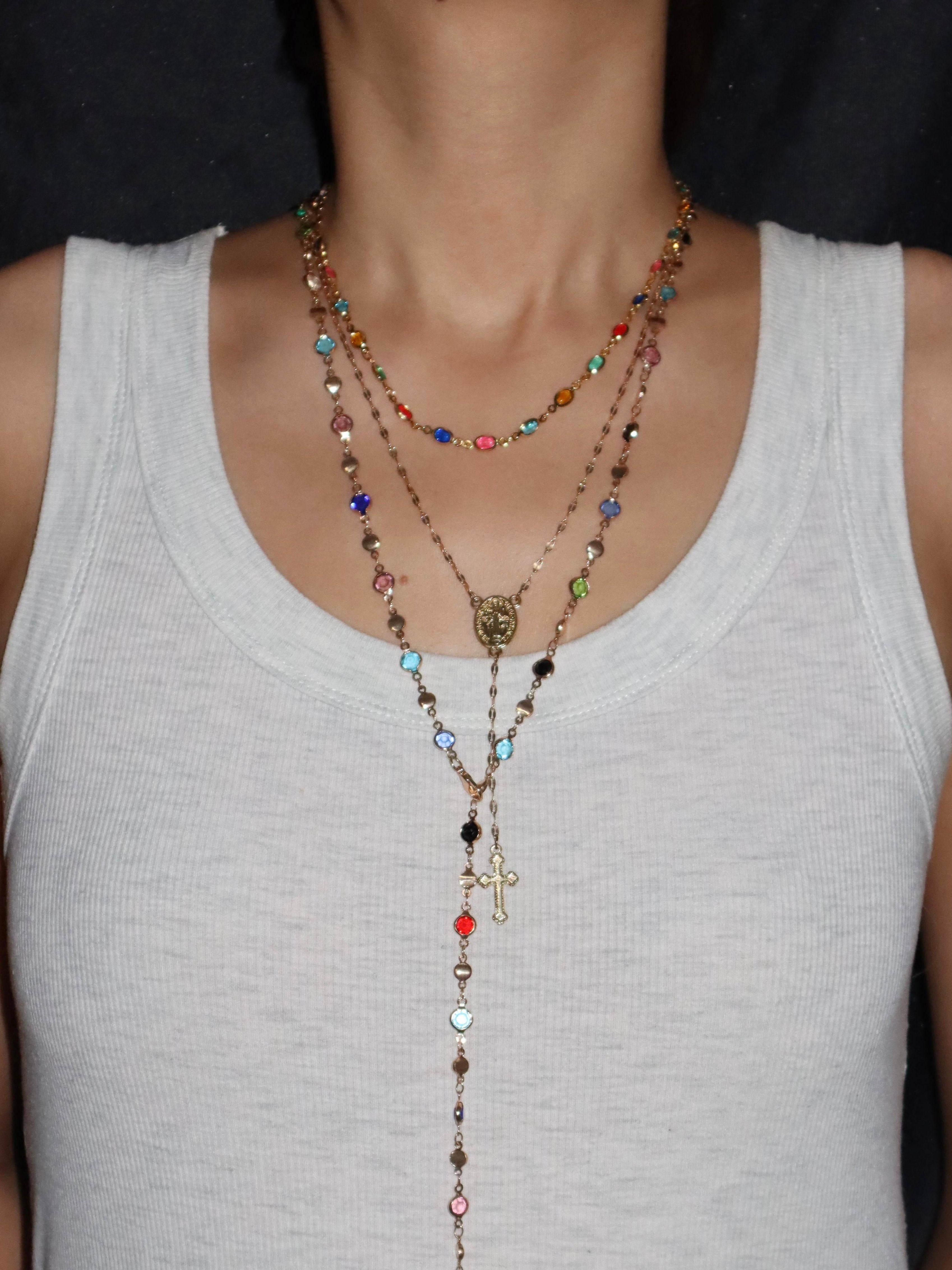 Jolie Colorful Lariat Necklace