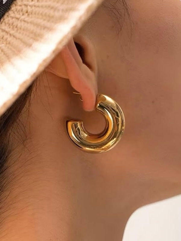 Chunky Golden Hoop Earrings