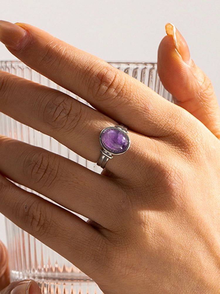 Janice Purple Stone Silver Ring