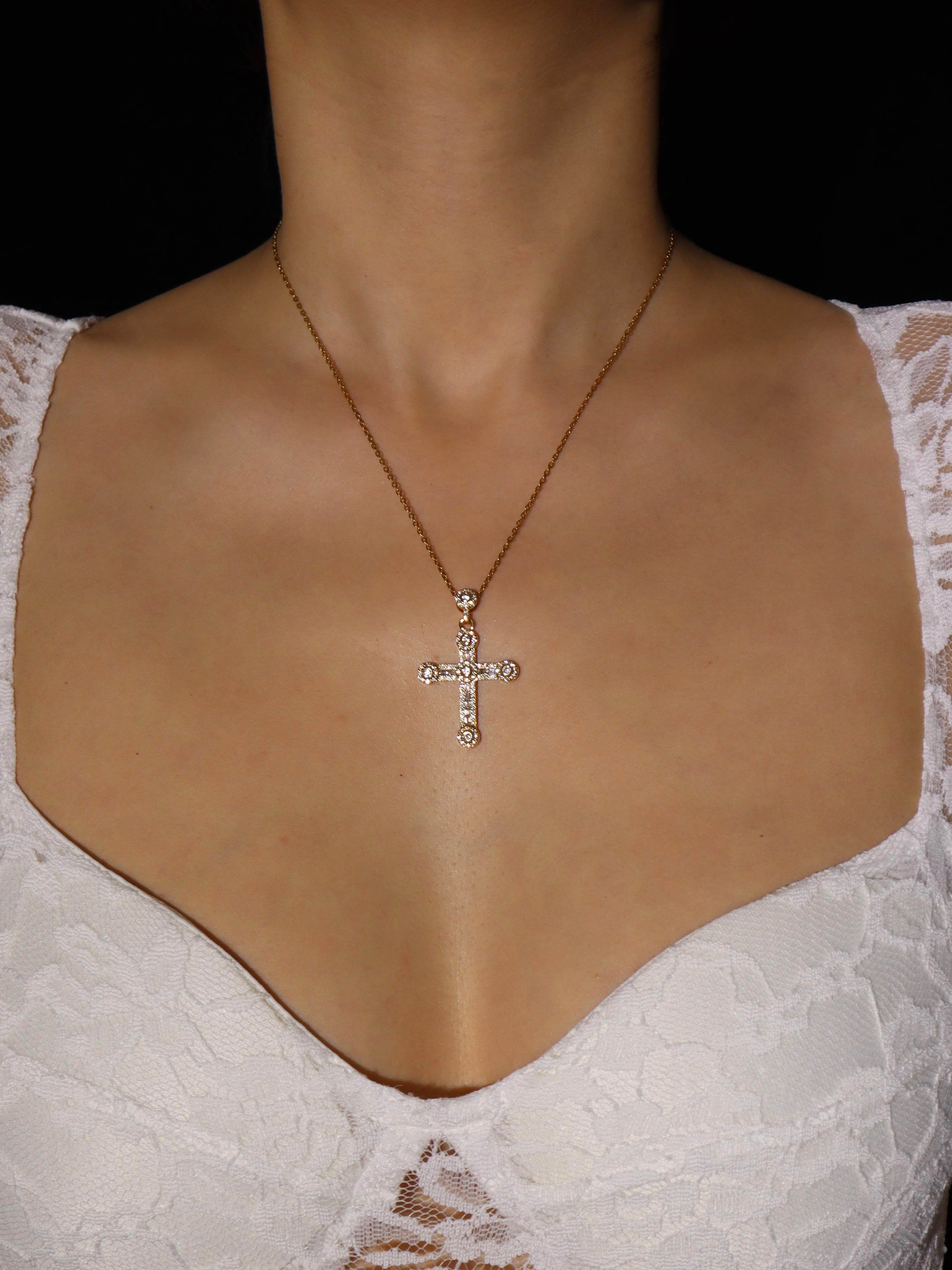 Prima Golden Cross Necklace