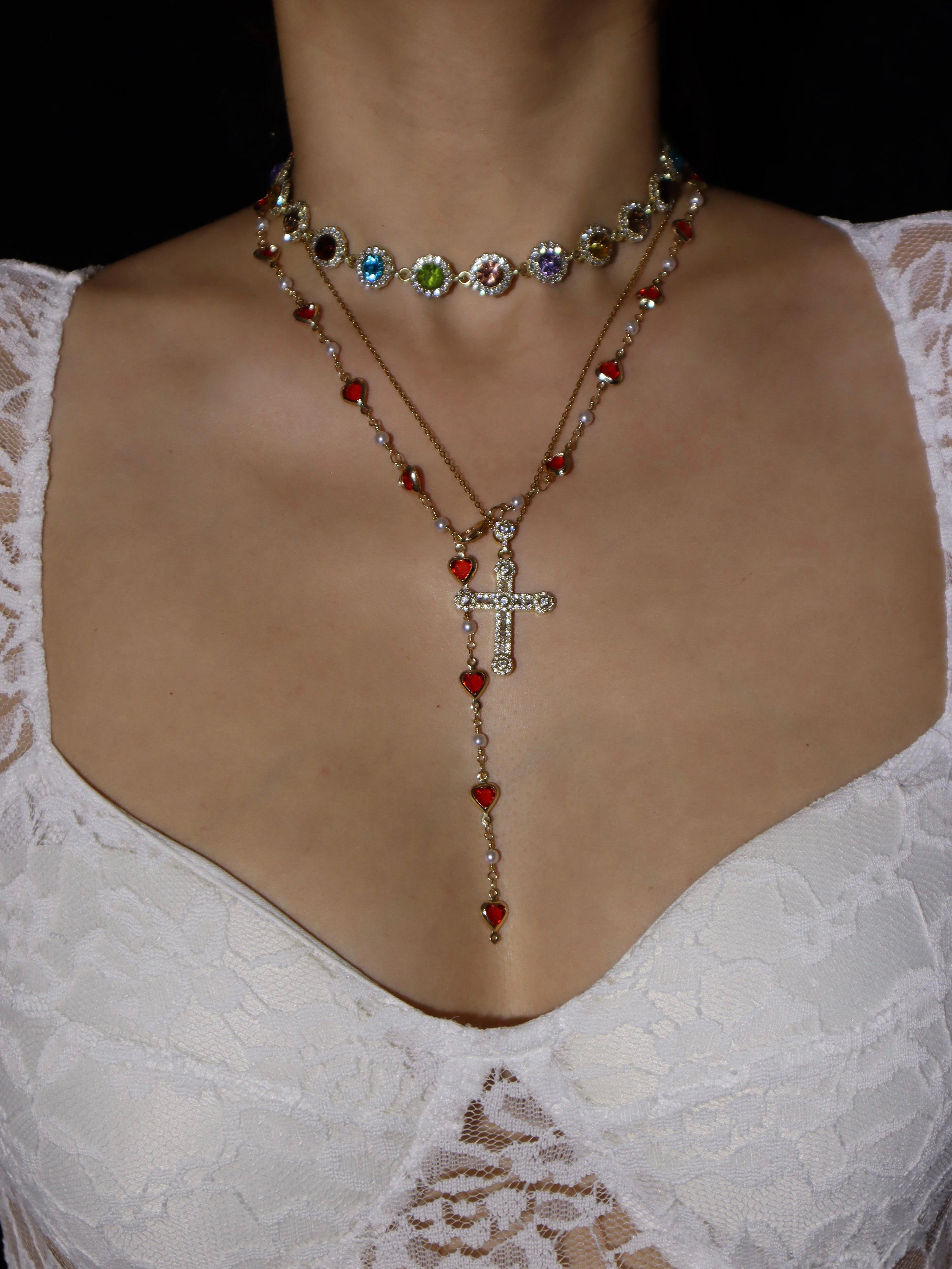 Prima Golden Cross Necklace