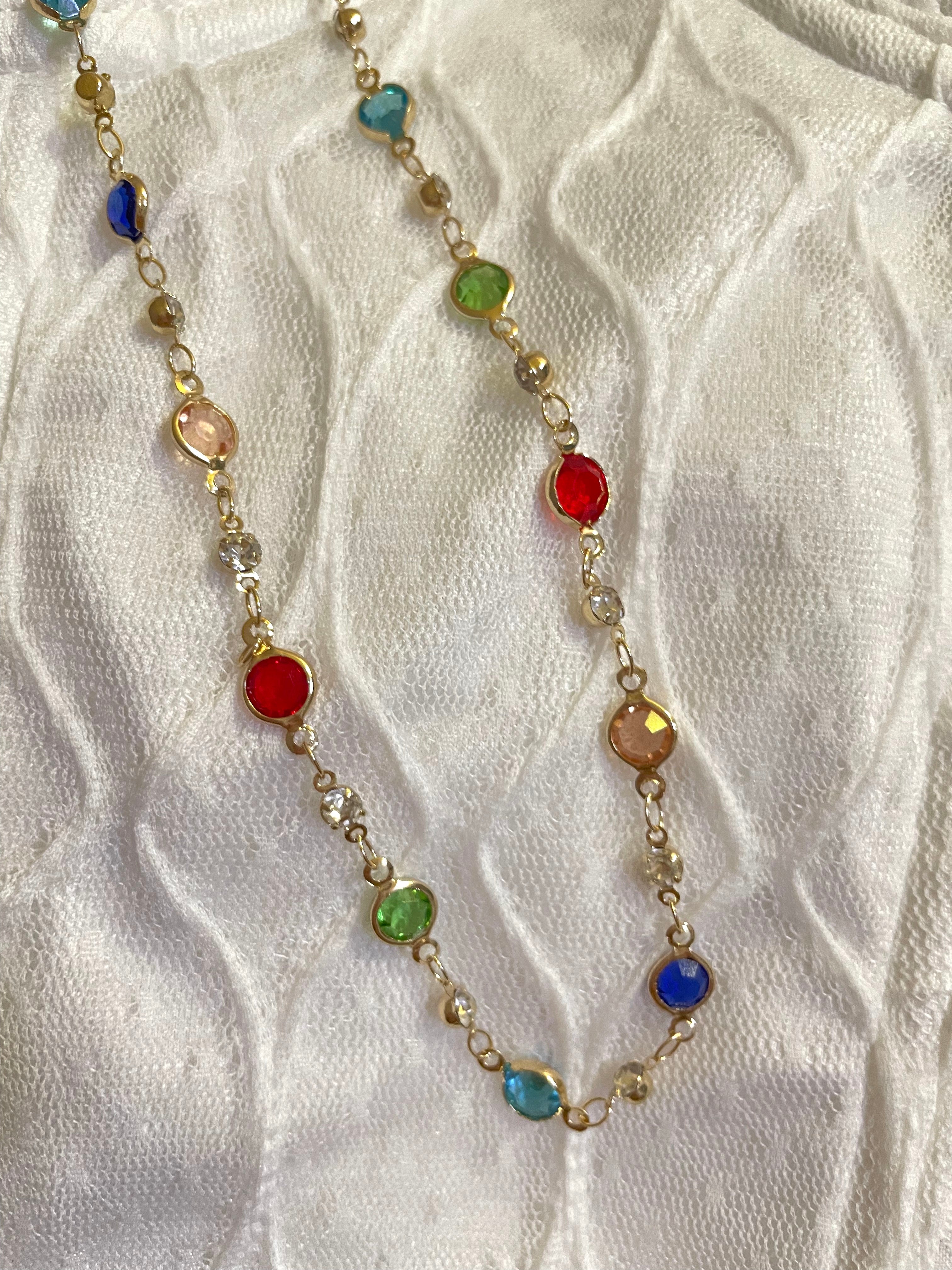 Jolie Colorful Lariat Necklace