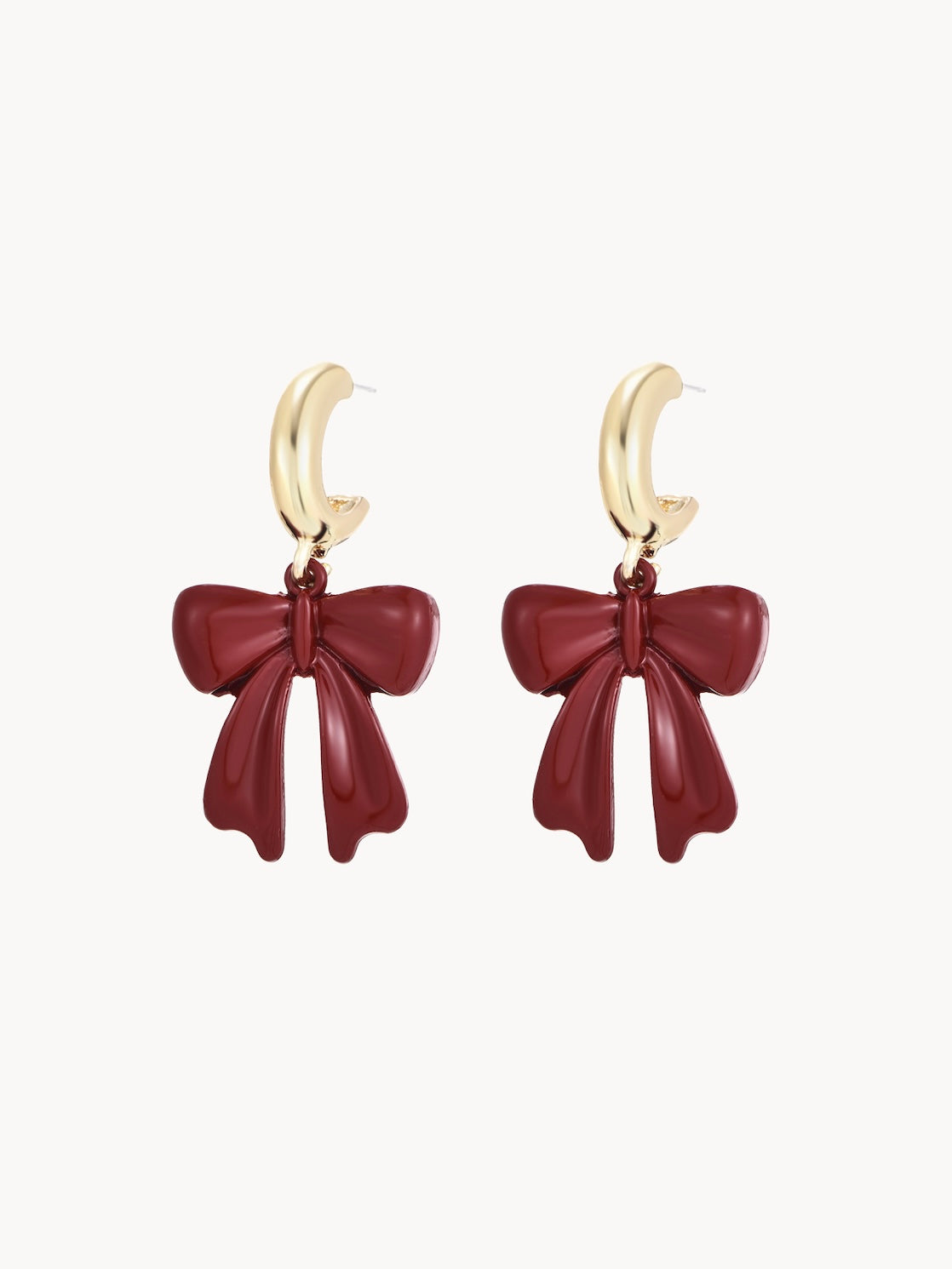 Adele Red Ribbon Golden Earrings