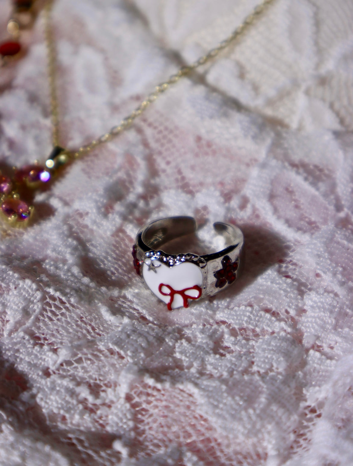 Chaya Bow Heart Silver Ring