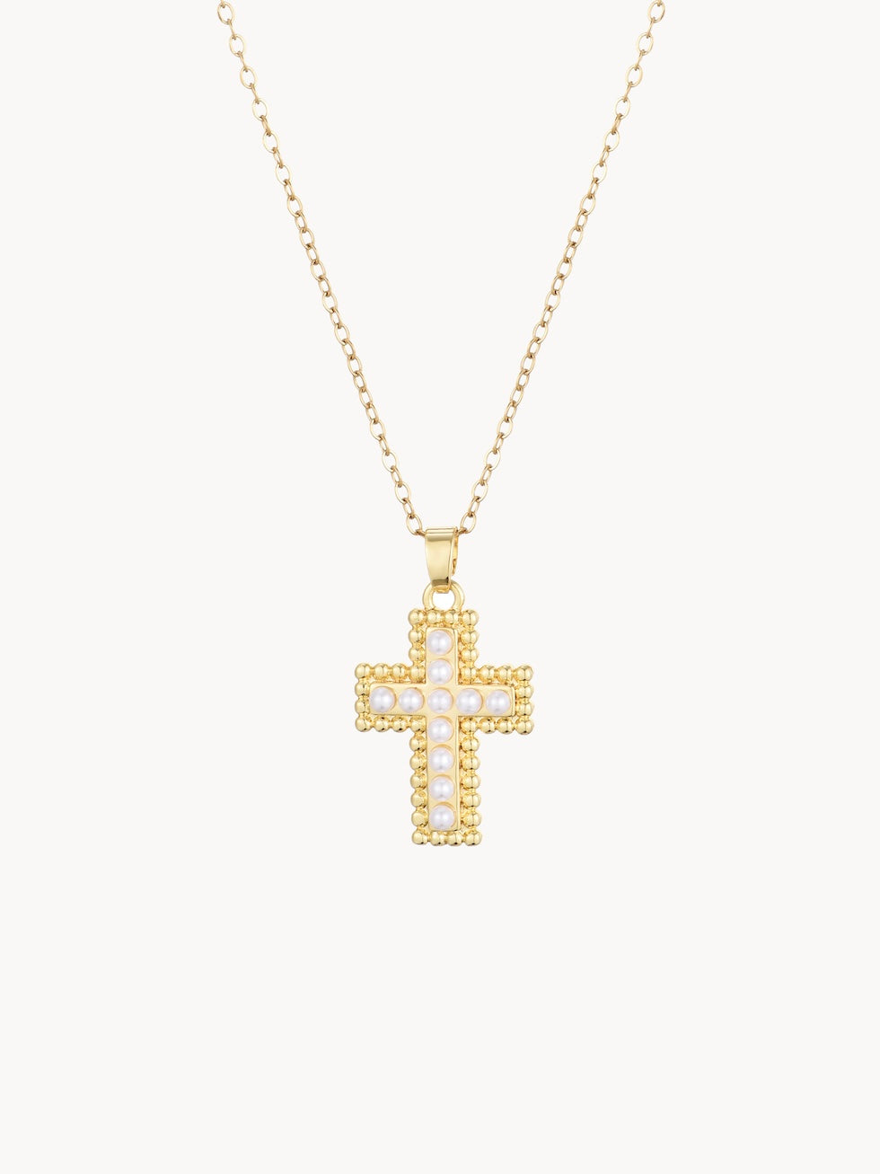 Debby Pearl Cross Necklace