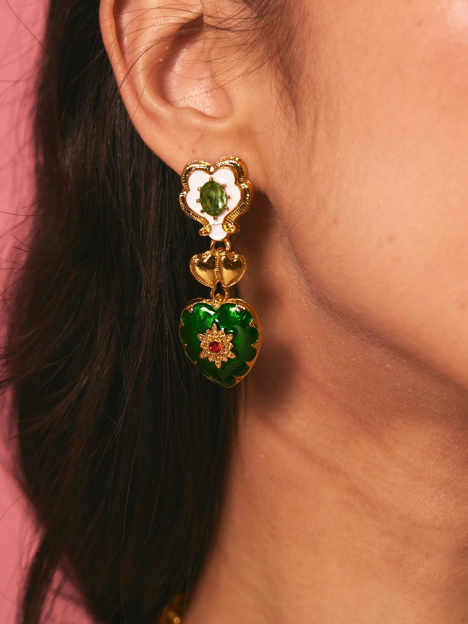 Marcia Vintage Green Earrings