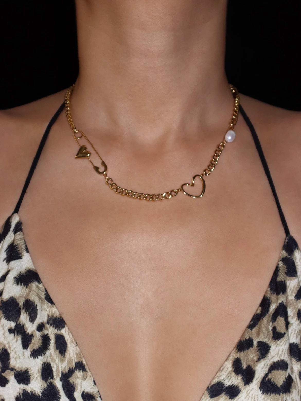 Janet Paperclip & Heart Necklace