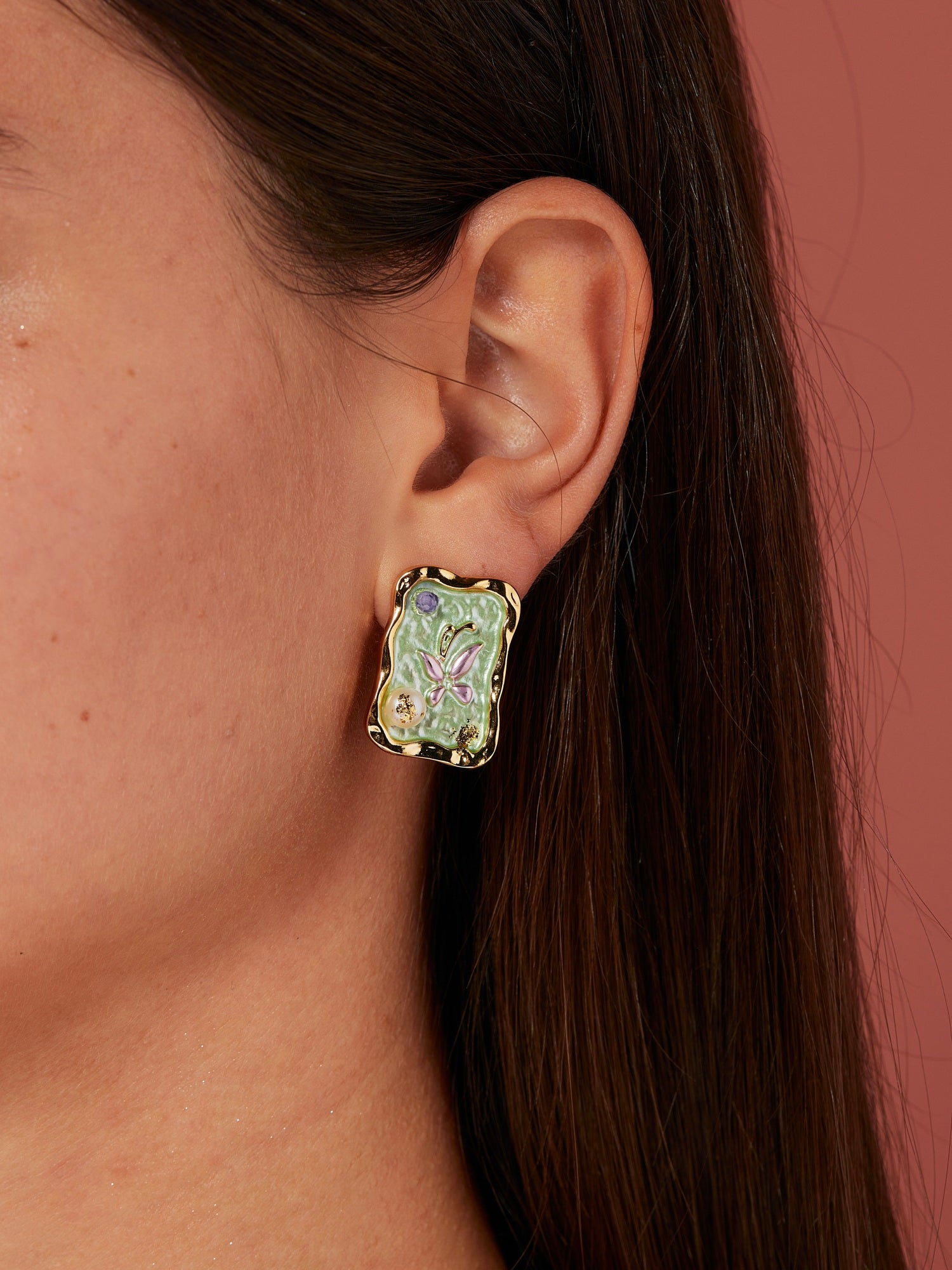 Griselda Green Butterfly Earrings