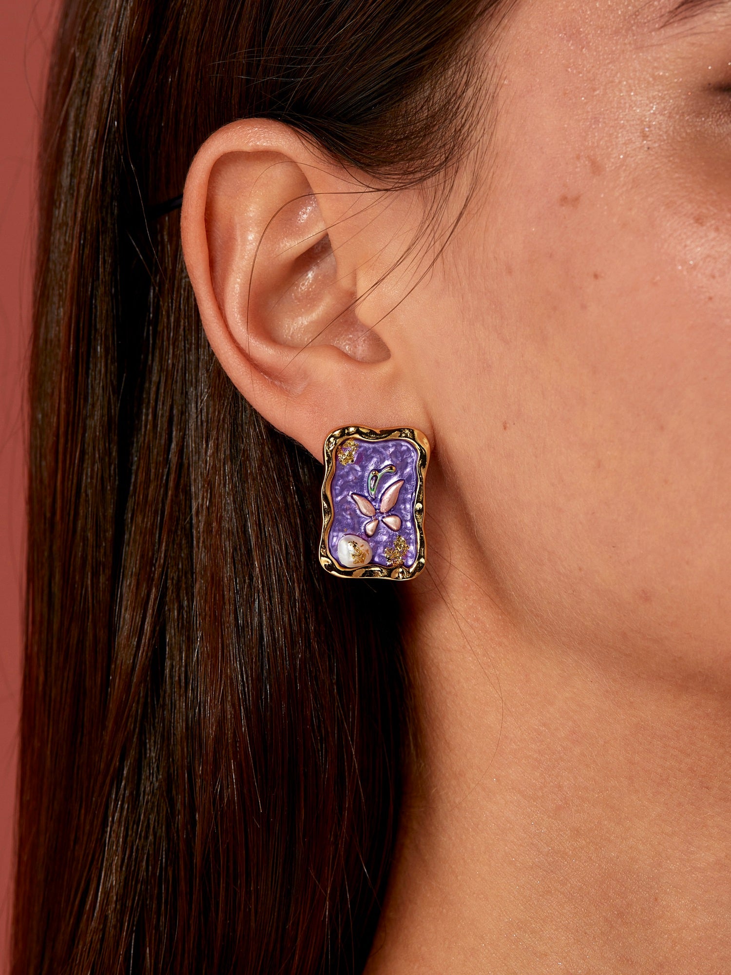 Griselda Purple Butterfly Earrings
