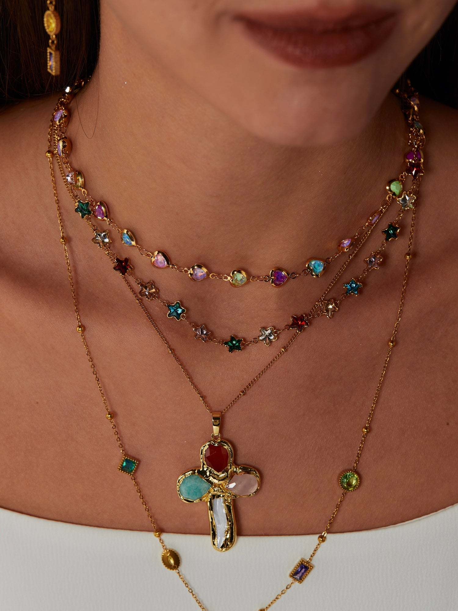 Arabela Colorful Stars Necklace - Kuri Jewelry