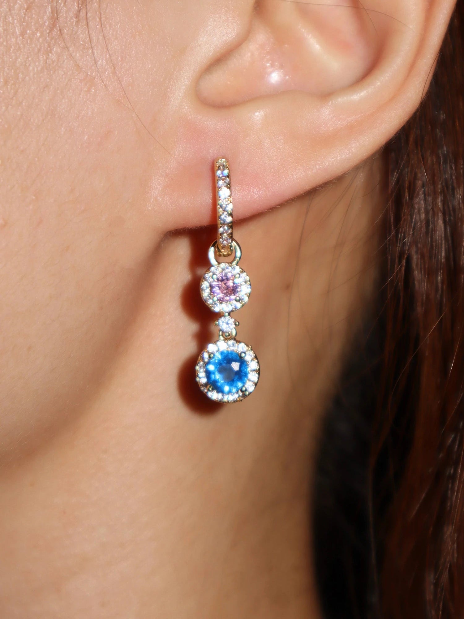 Iris Blue & Pink Earrings