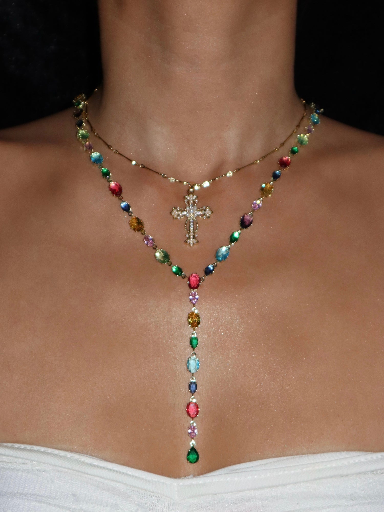 Debbie Colorful Lariat Necklace - Kuri Jewelry