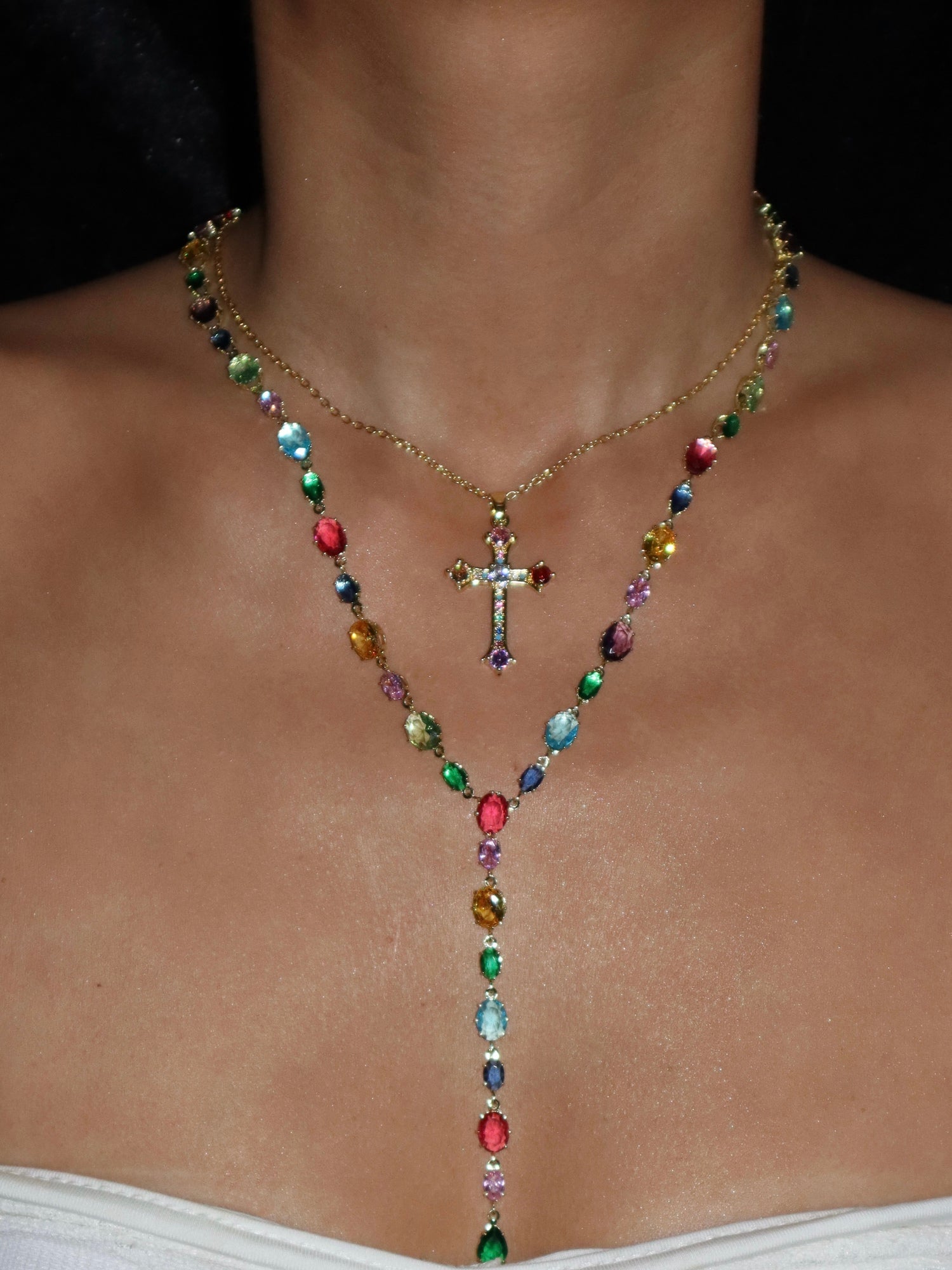 Debbie Colorful Lariat Necklace - Kuri Jewelry