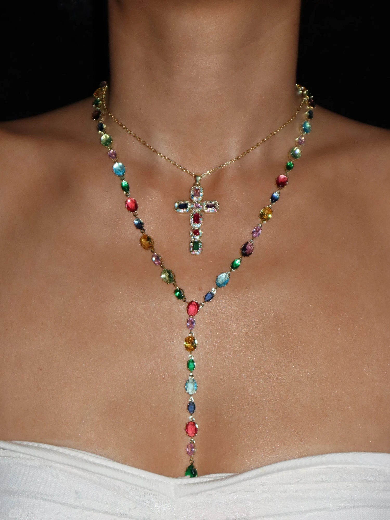 Debbie Colorful Lariat Necklace - Kuri Jewelry