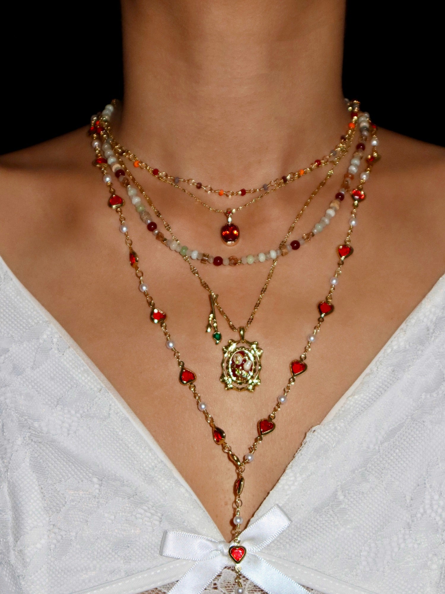 Alva Natural Stone Colorful Beaded Necklace