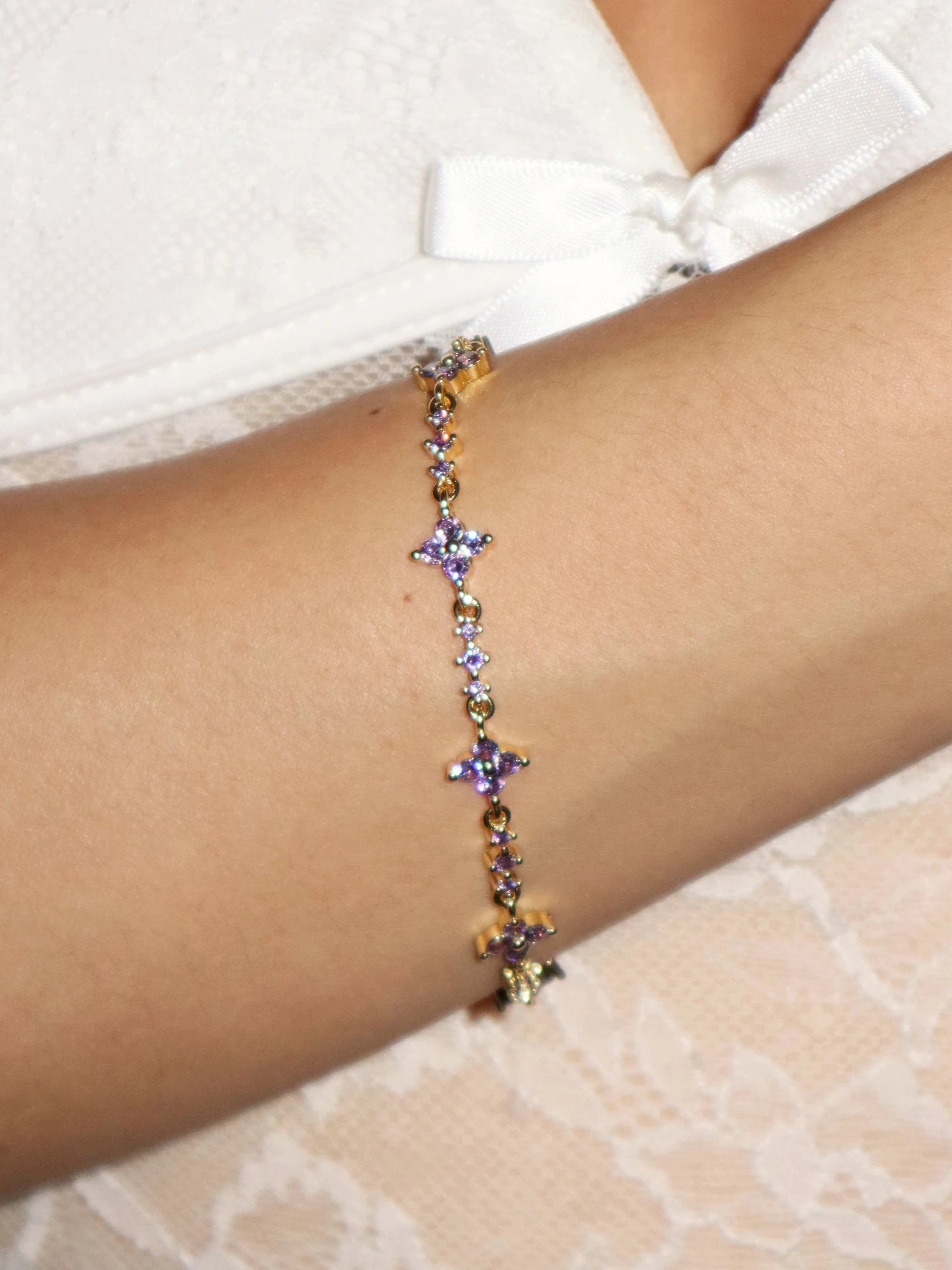 Juliet Purple Clover Bracelet