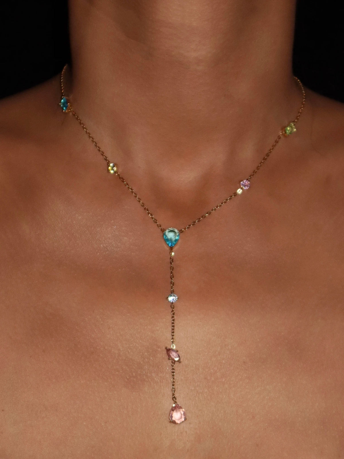 Mavis Colored Lariat Necklace II
