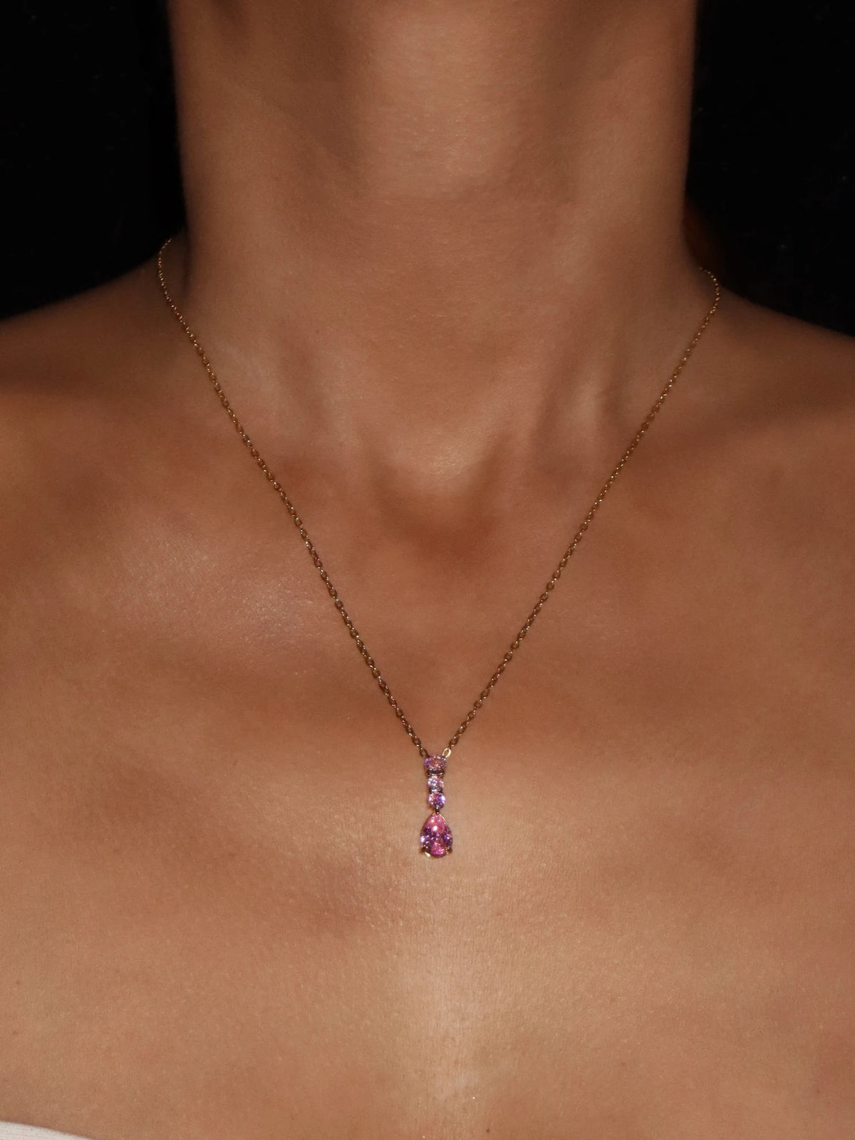 Teresa Pink Waterdrop Necklace