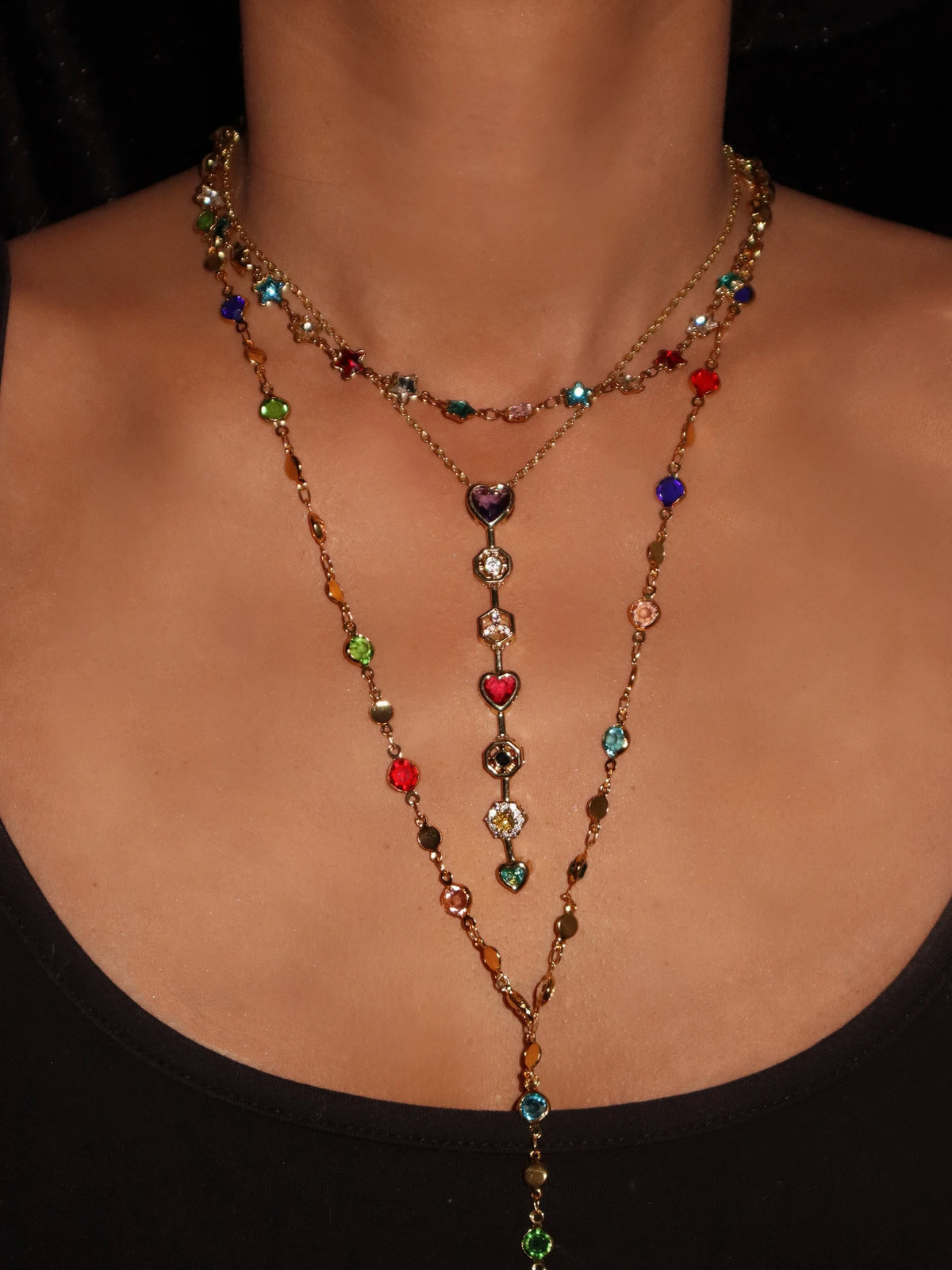 Arabela Colorful Stars Necklace - Kuri Jewelry