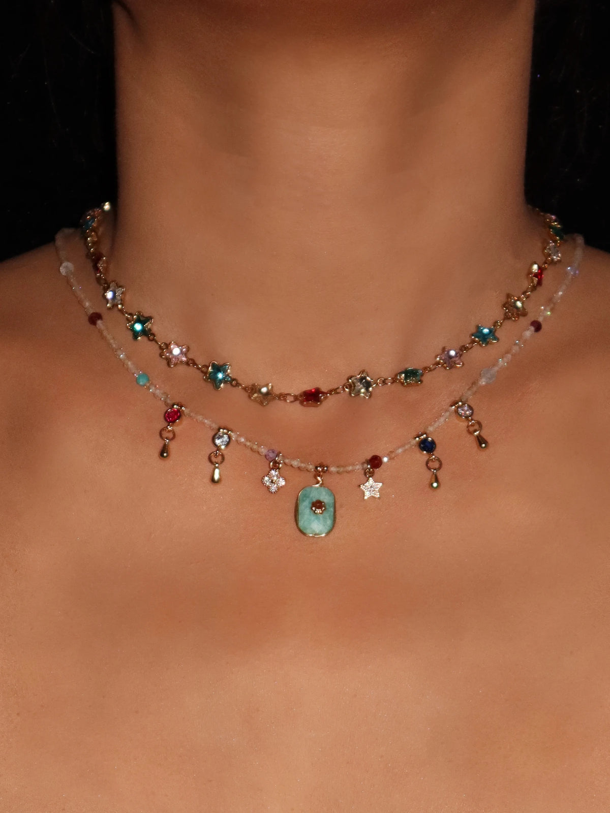 Arabela Colorful Stars Necklace - Kuri Jewelry