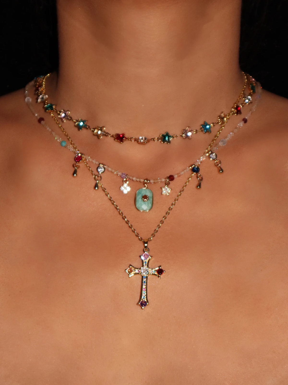 Arabela Colorful Stars Necklace - Kuri Jewelry