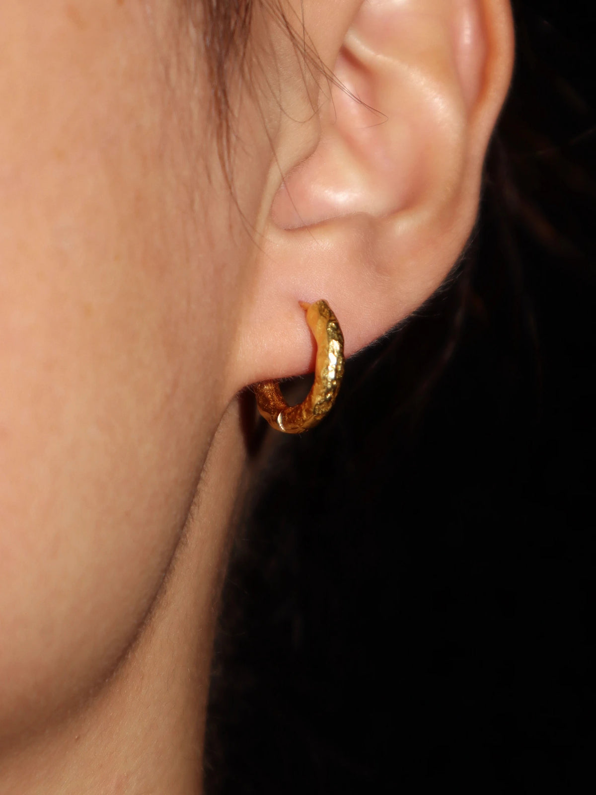 Beverly Pleated Golden Hoop Earrings