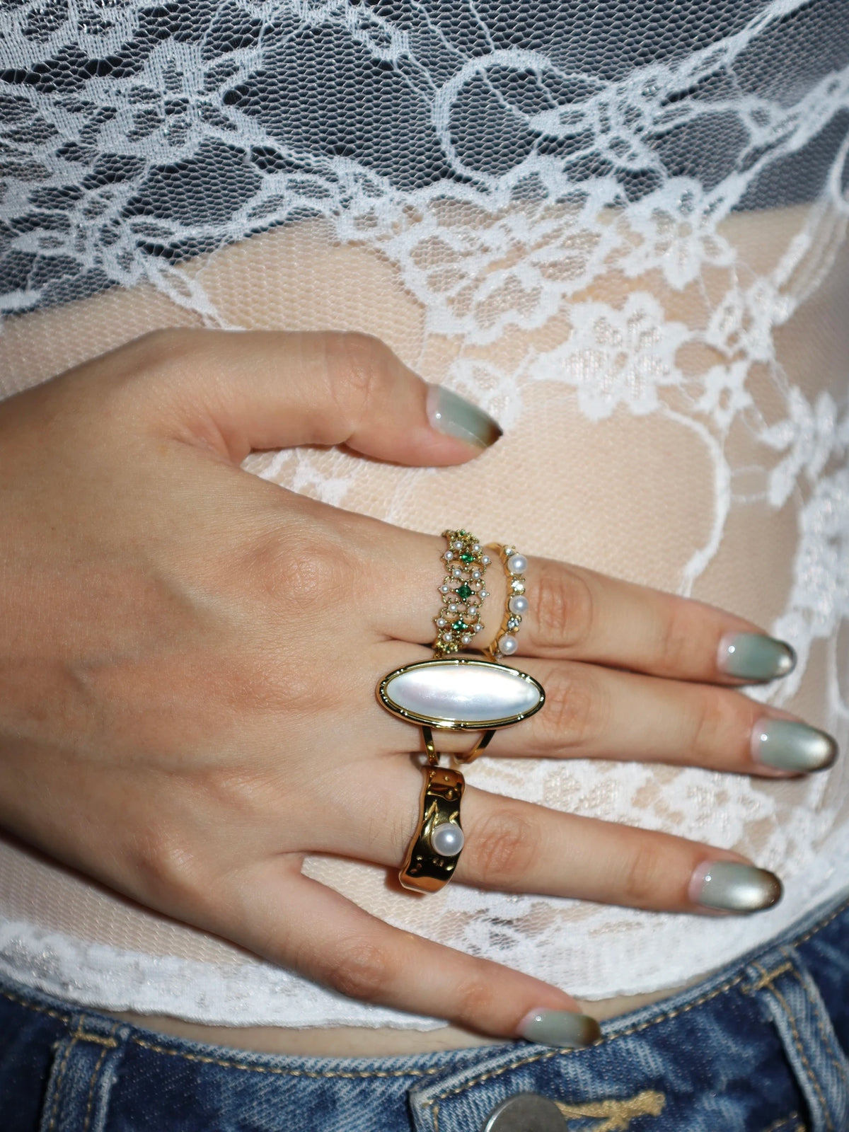 Gail Chunky Pearl Ring