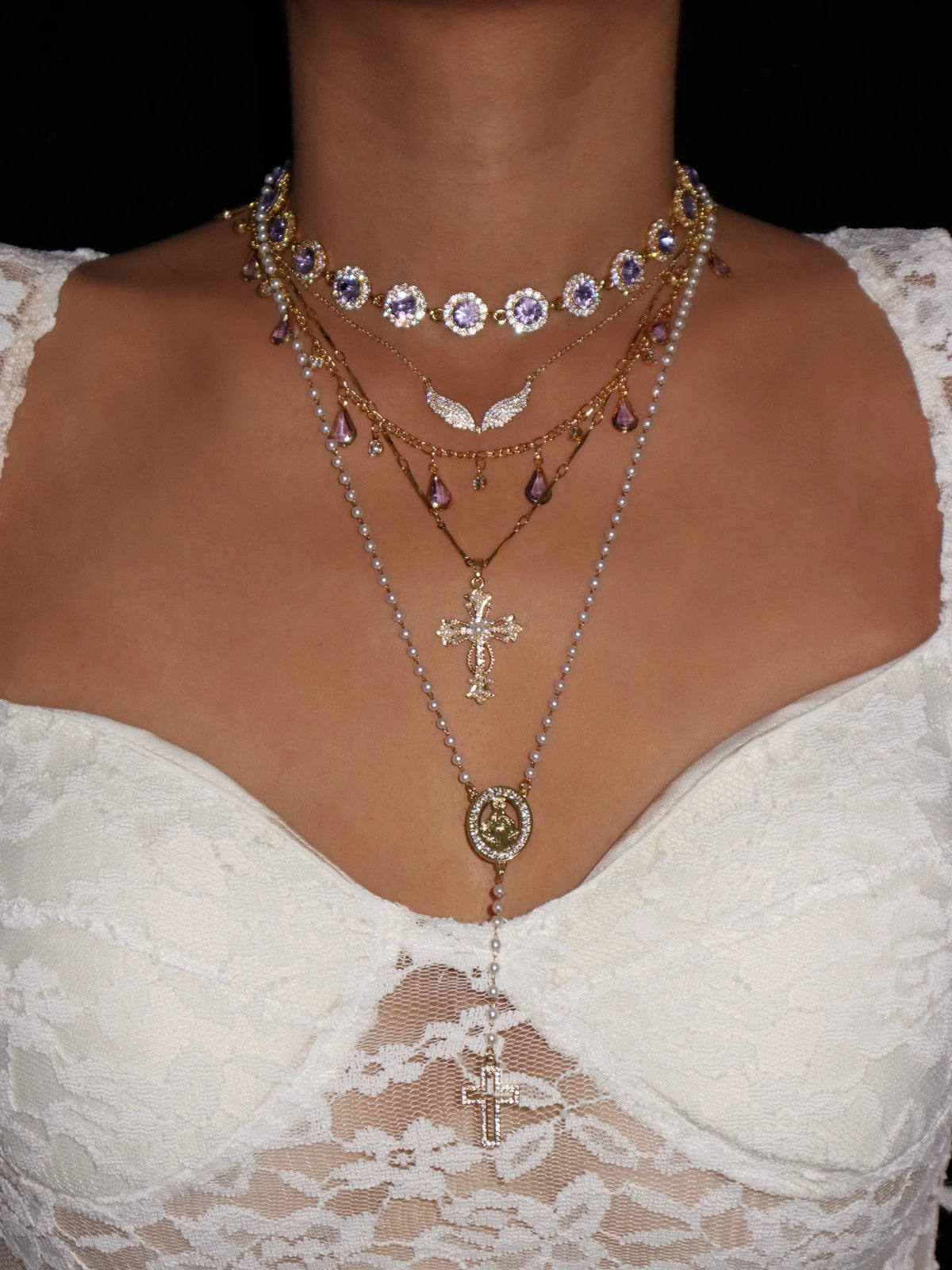 Glittering Angel Wing Necklace