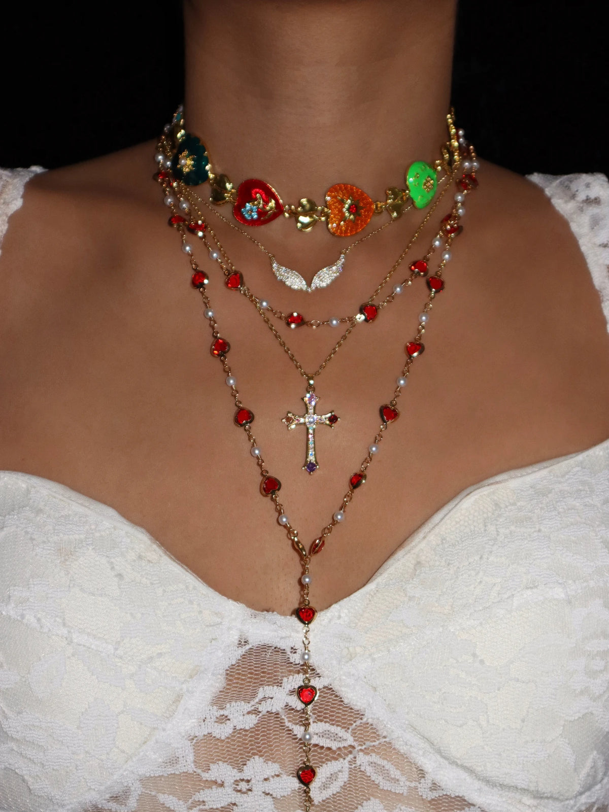 Glittering Angel Wing Necklace