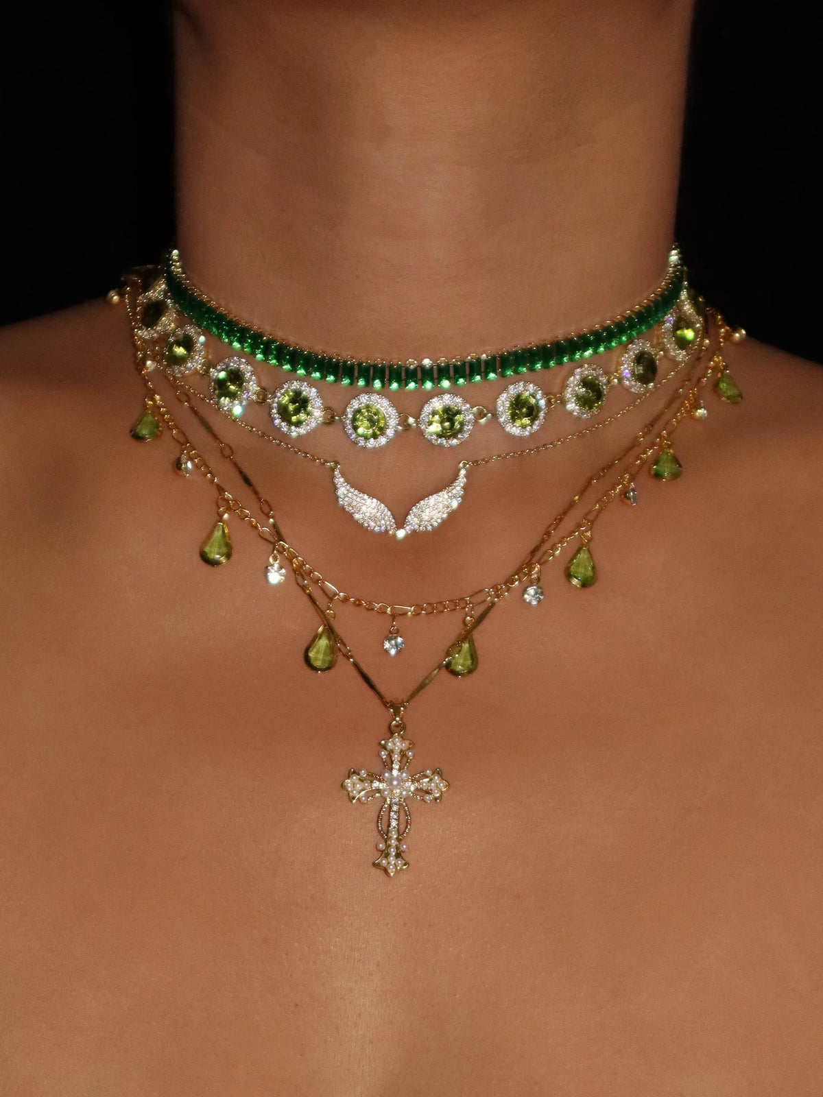 Glittering Angel Wing Necklace
