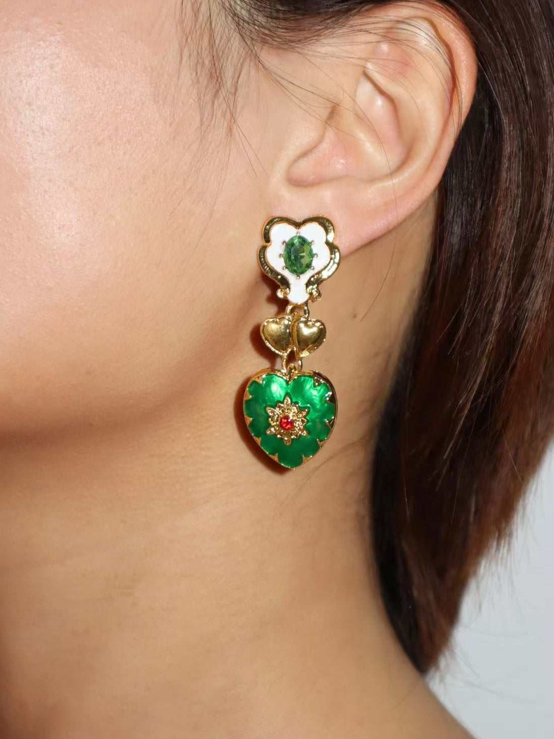 Marcia Vintage Green Earrings