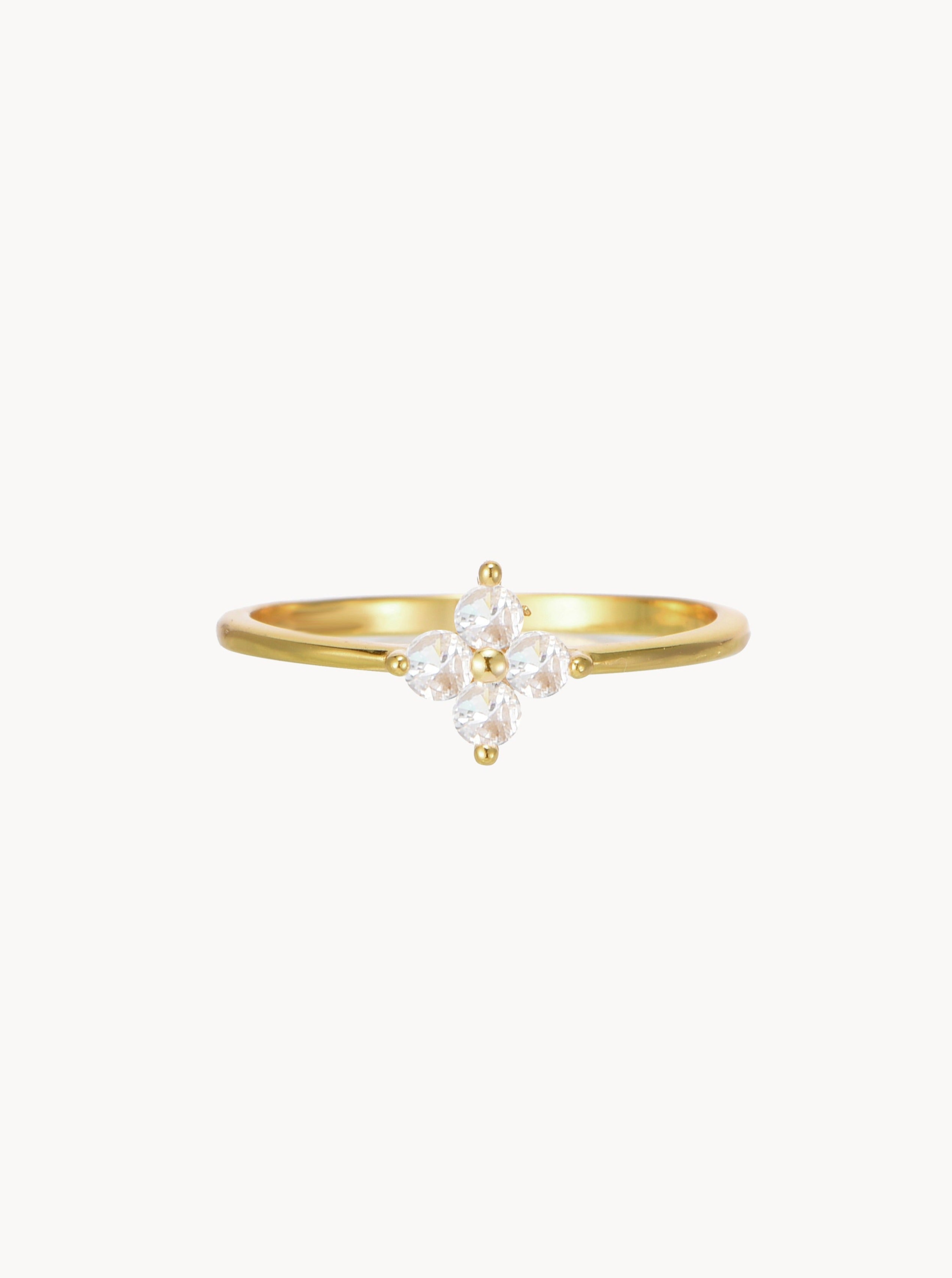 Lucky Clover Golden Ring - Kuri Jewelry