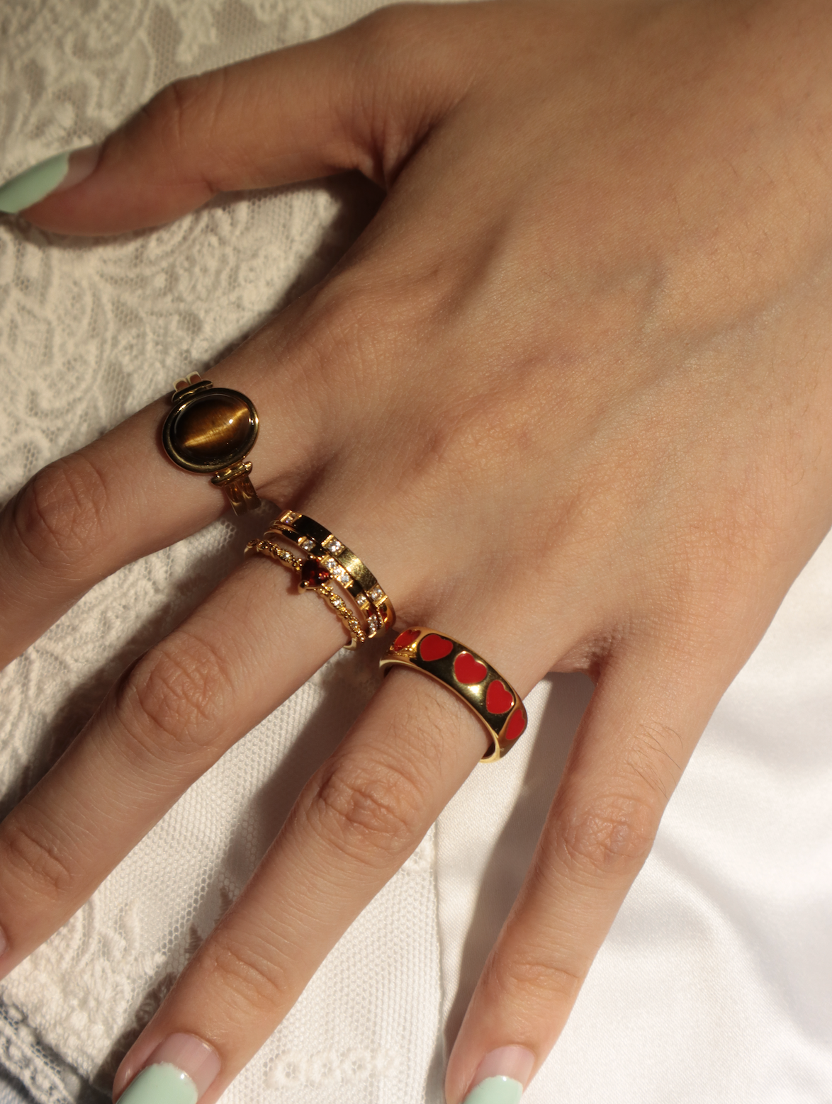 Ivy Red Heart Ring