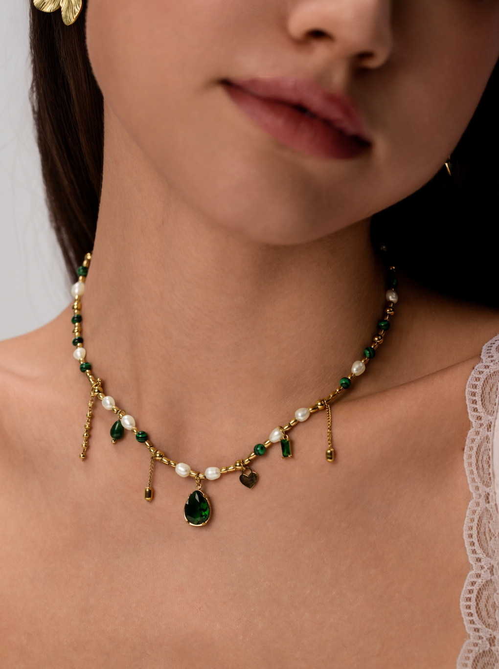 Diana Evergreen Pearl Necklace