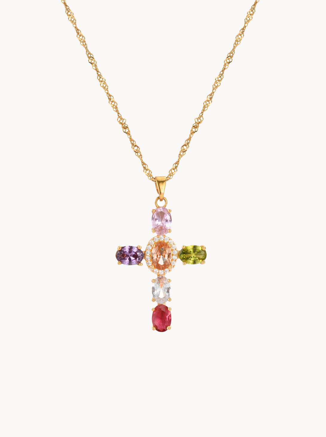 Mamie Colorful Cross Necklace - Kuri Jewelry