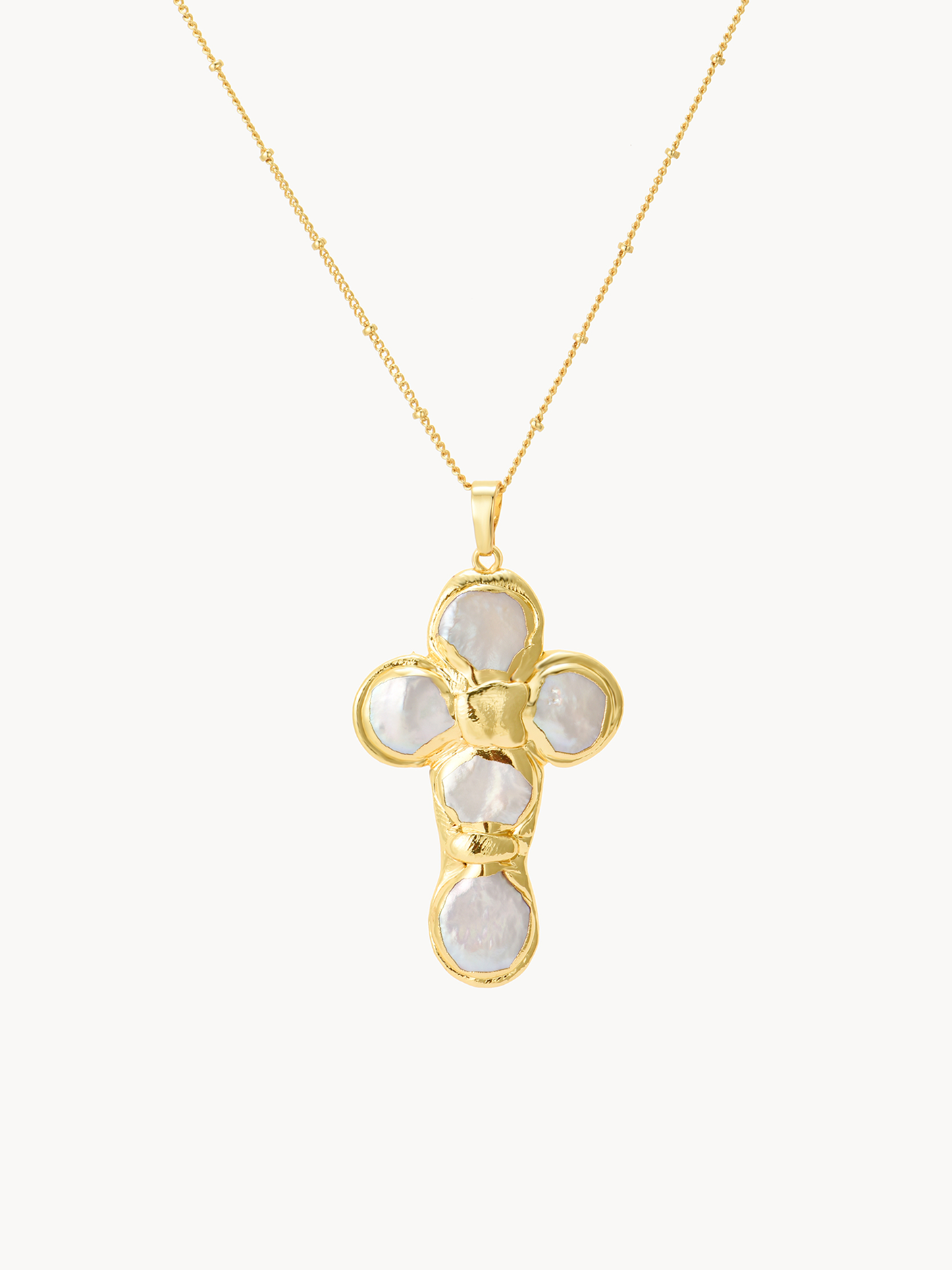 Agatha Pearl Cross Necklace | Elegant Minimalist Jewelry – Kuri
